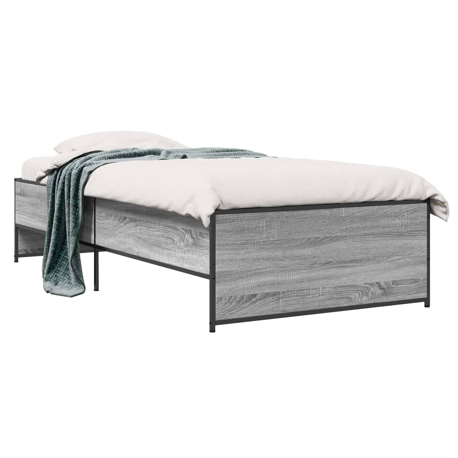 vidaXL Bettrahmen Grau Sonoma 80 x 200 cm Holzwerkstoff