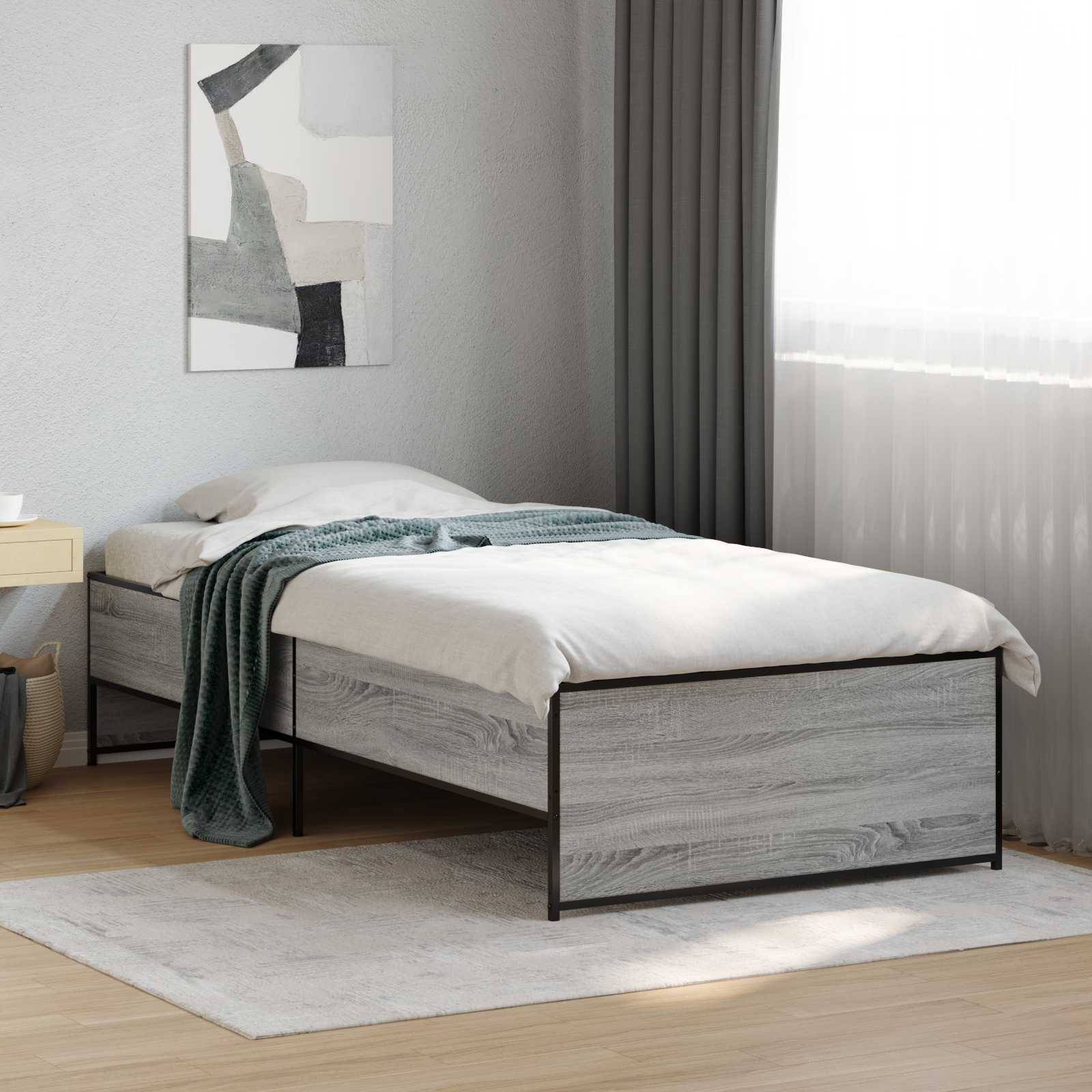 vidaXL Bettrahmen Grau Sonoma 80 x 200 cm Holzwerkstoff