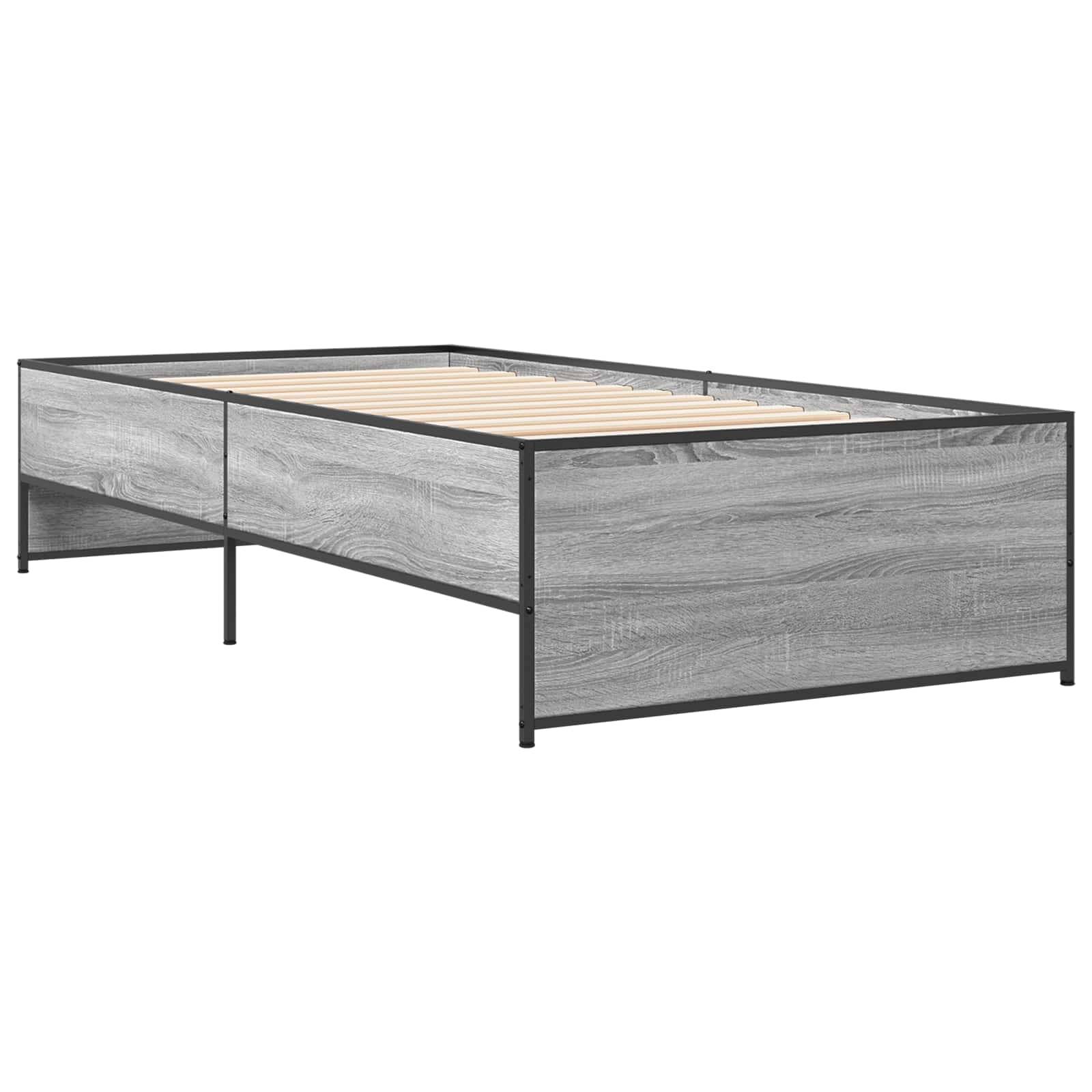 vidaXL Bettrahmen Grau Sonoma 80 x 200 cm Holzwerkstoff
