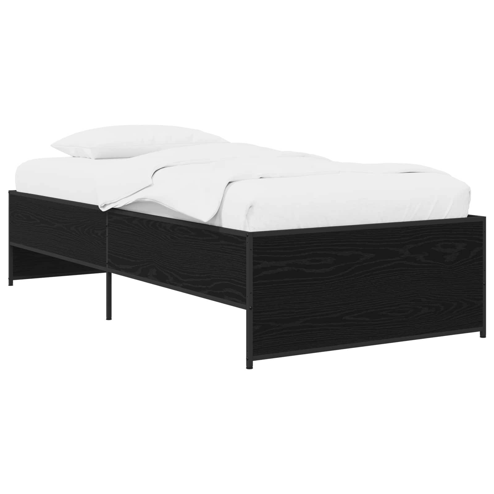 vidaXL Bettrahmen Schwarze Eiche 80 x 200 cm Holzwerkstoff