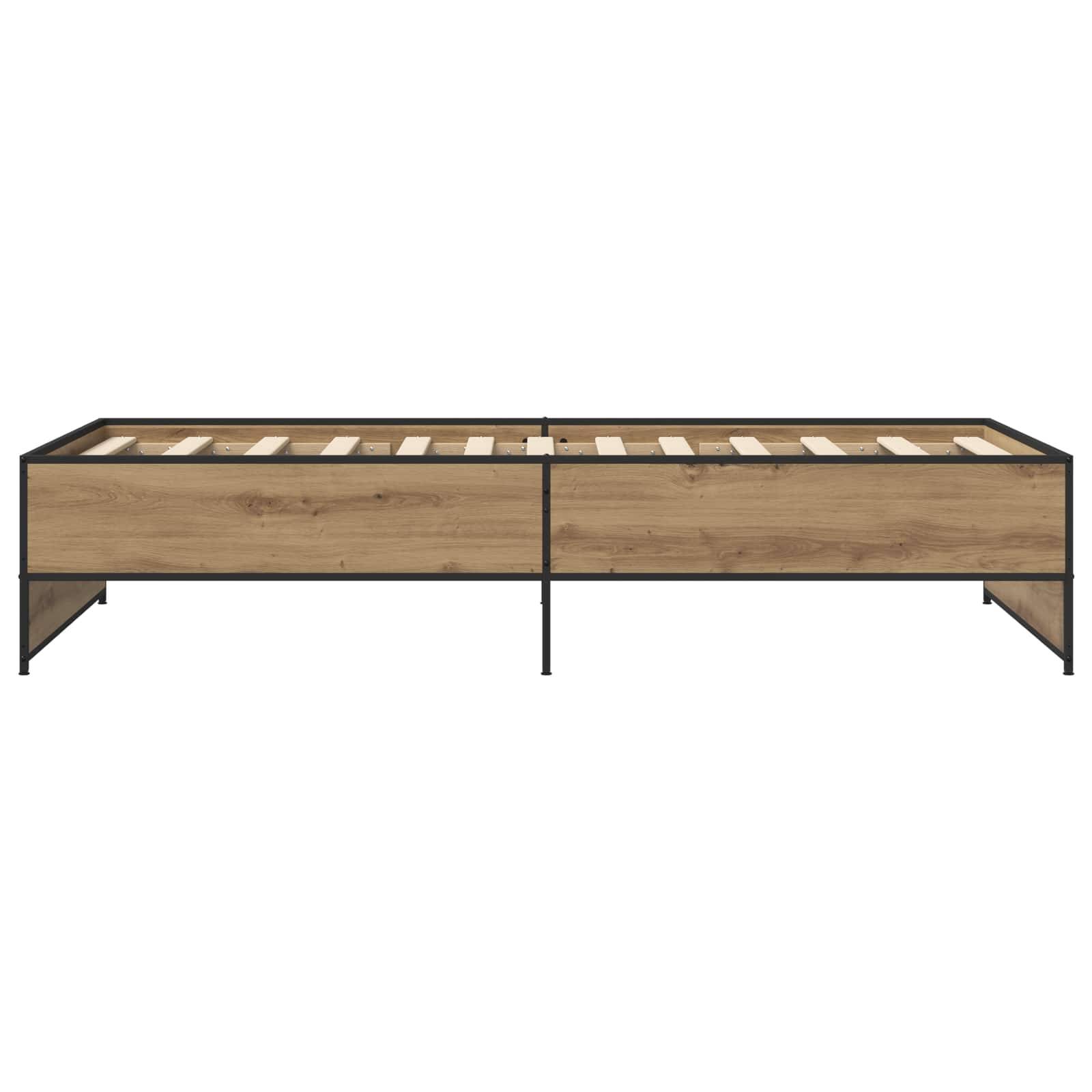 vidaXL Bettrahmen Artisan-Eiche 80 x 200 cm Holzwerkstoff