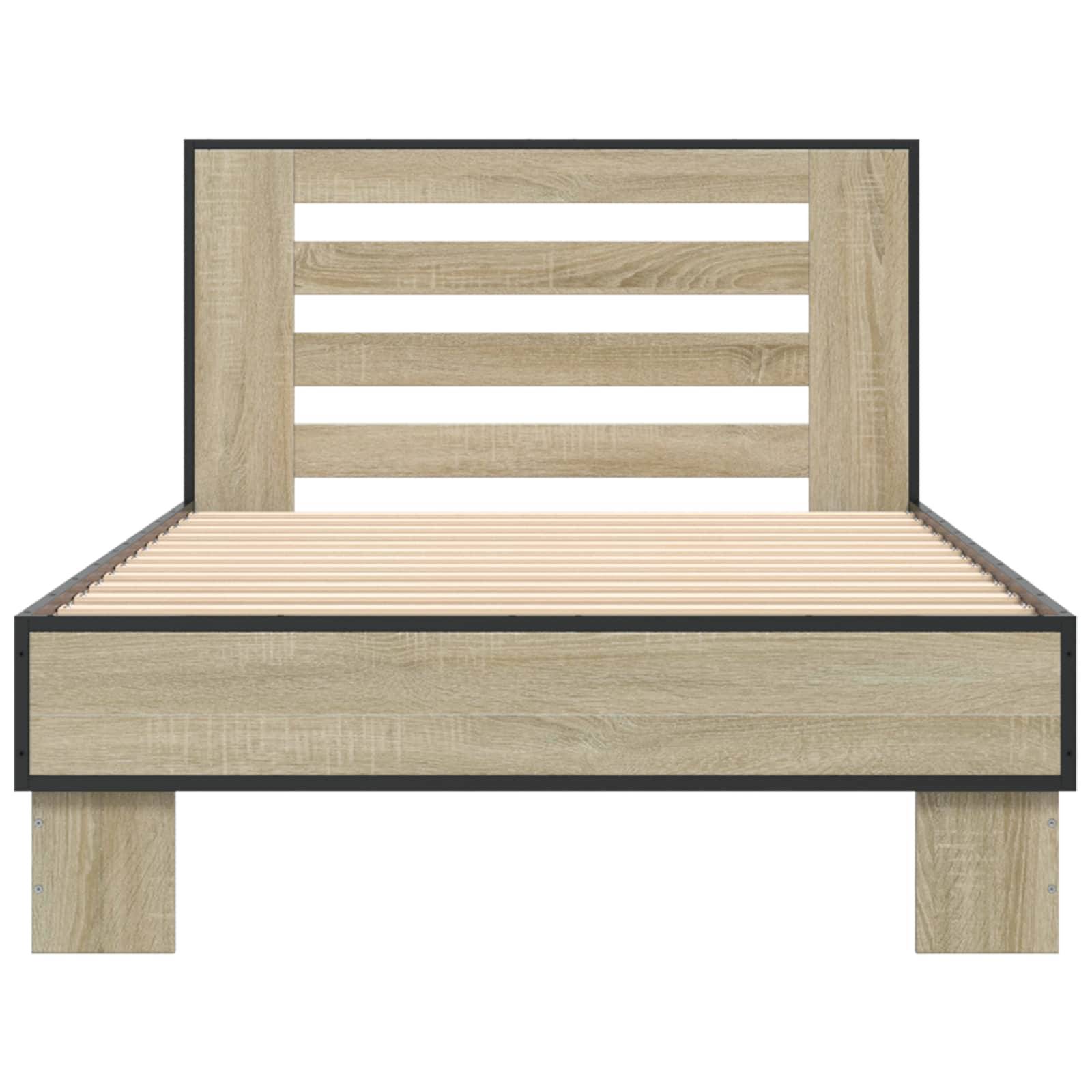 vidaXL Bettgestell mit Kopfteil Sonoma-Eiche 80 x 200 cm Holzwerkstoff