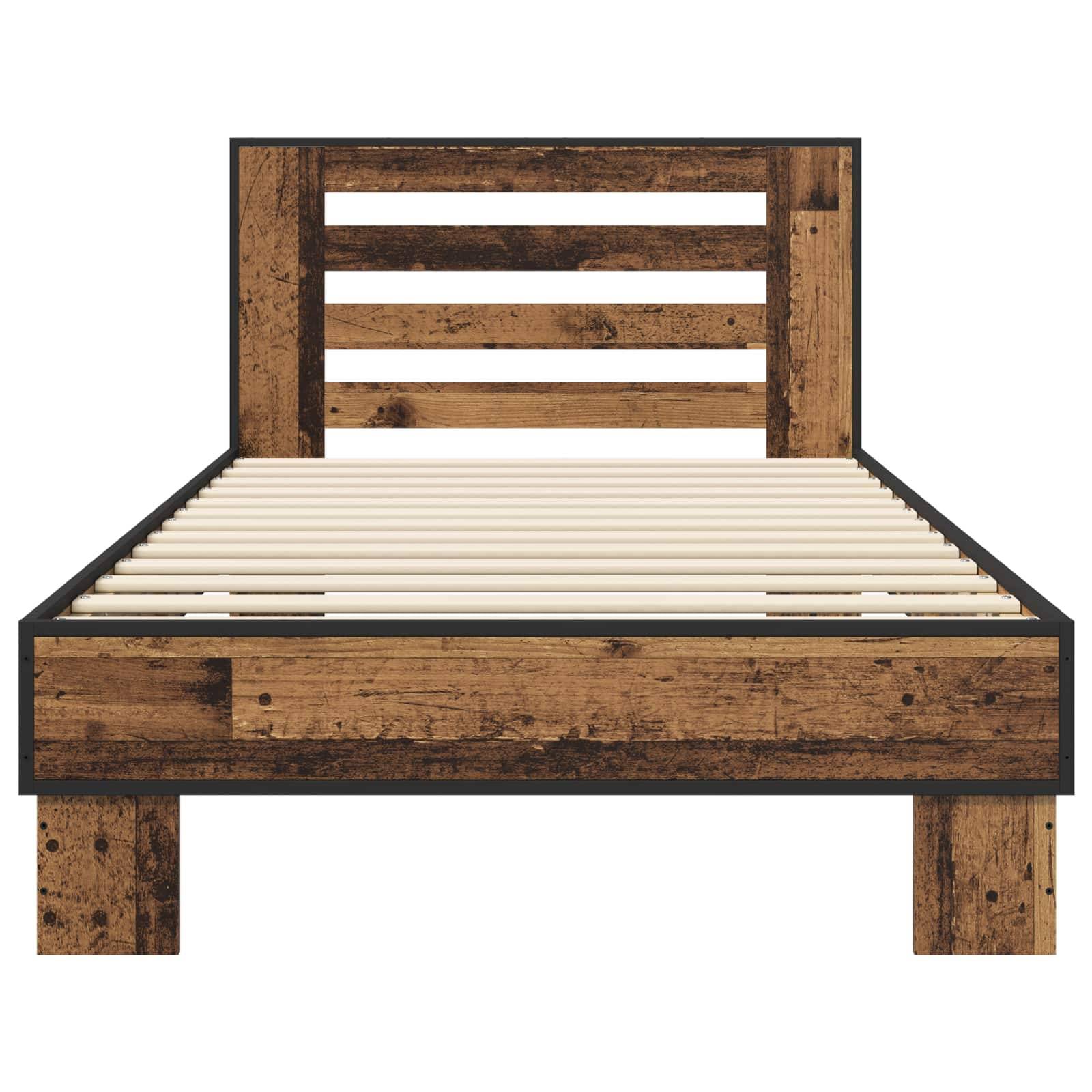 vidaXL Bettgestell mit Kopfteil Altholz 80 x 200 cm Holzwerkstoff