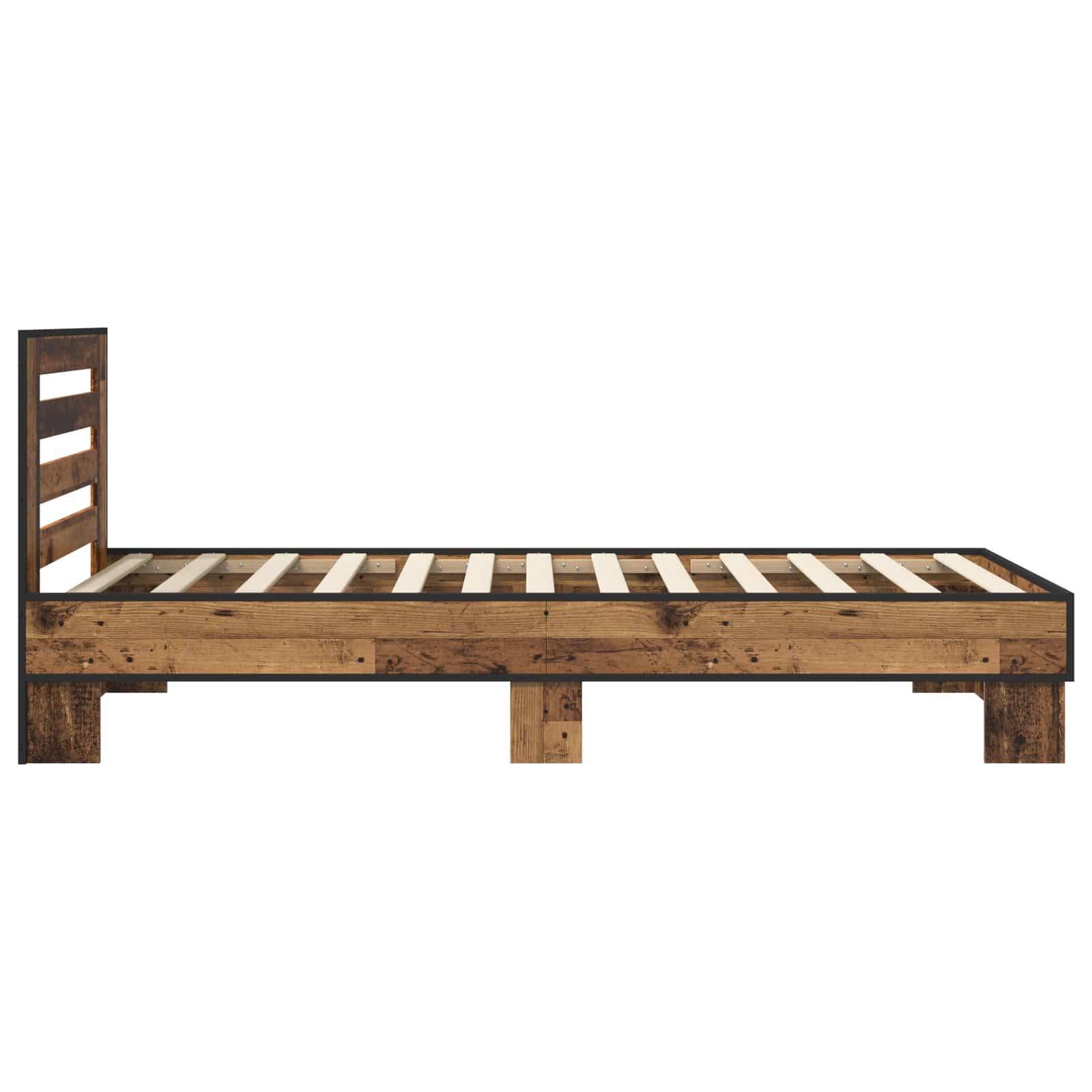 vidaXL Bettgestell mit Kopfteil Altholz 80 x 200 cm Holzwerkstoff