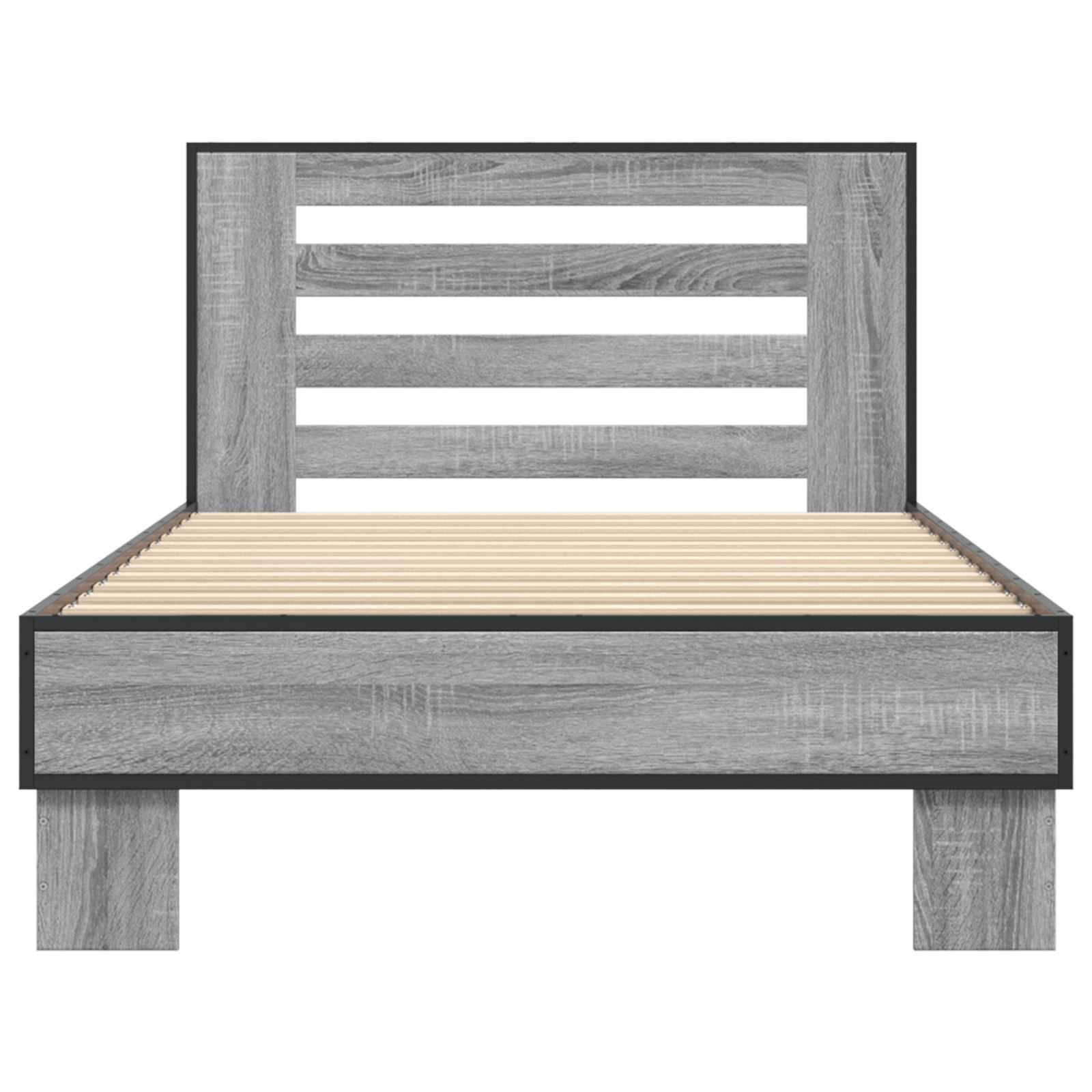 vidaXL Bettgestell mit Kopfteil Grau Sonoma 80 x 200 cm Holzwerkstoff