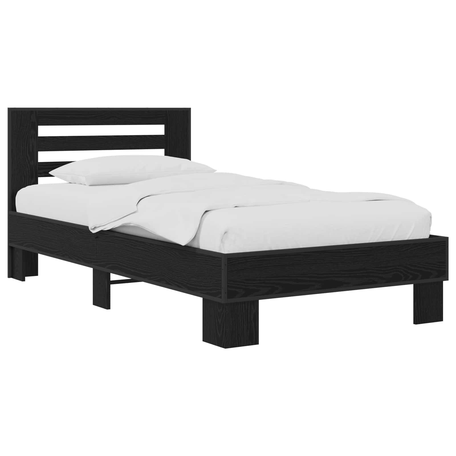 vidaXL Bettgestell mit Kopfteil Schwarze Eiche 80 x 200 cm