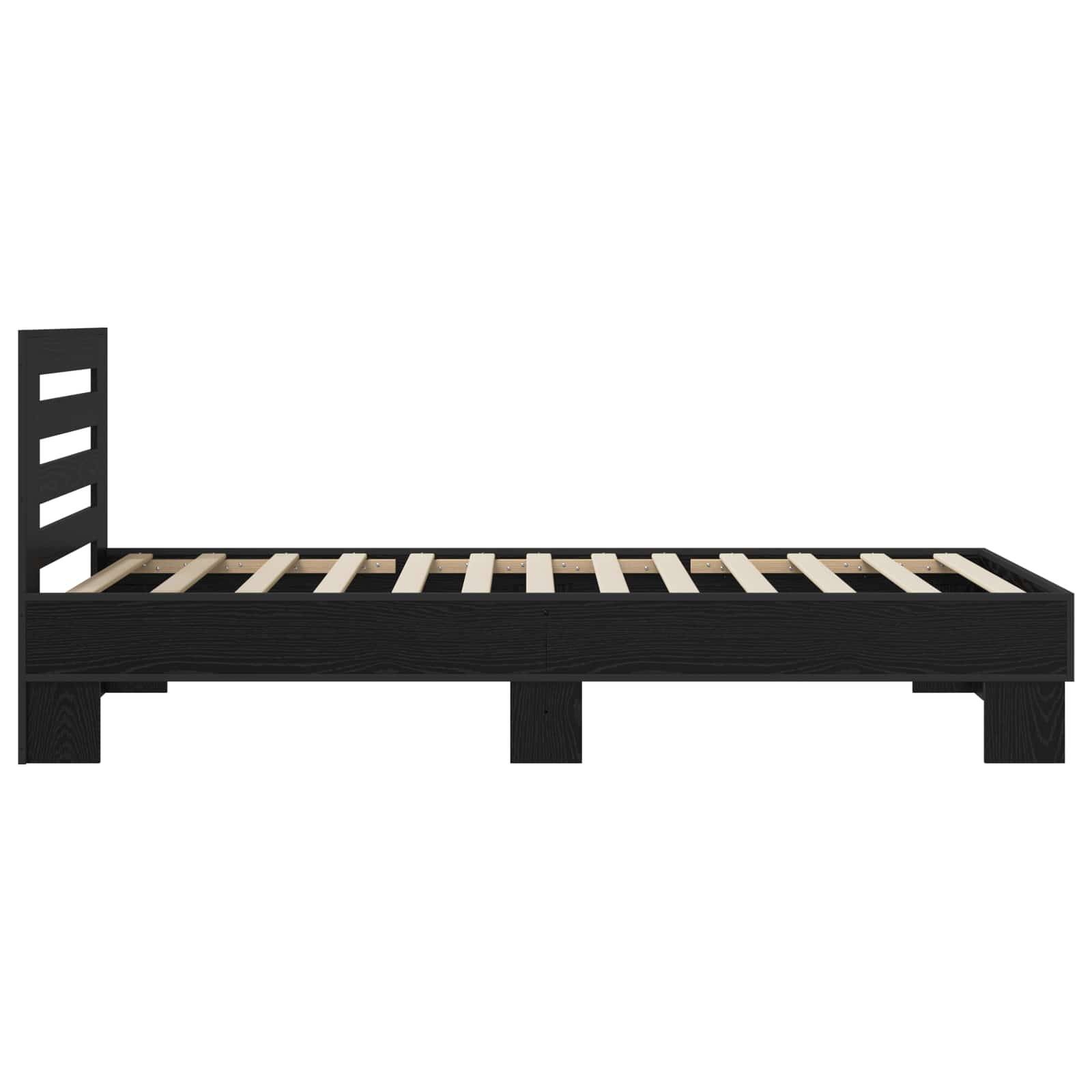 vidaXL Bettgestell mit Kopfteil Schwarze Eiche 80 x 200 cm