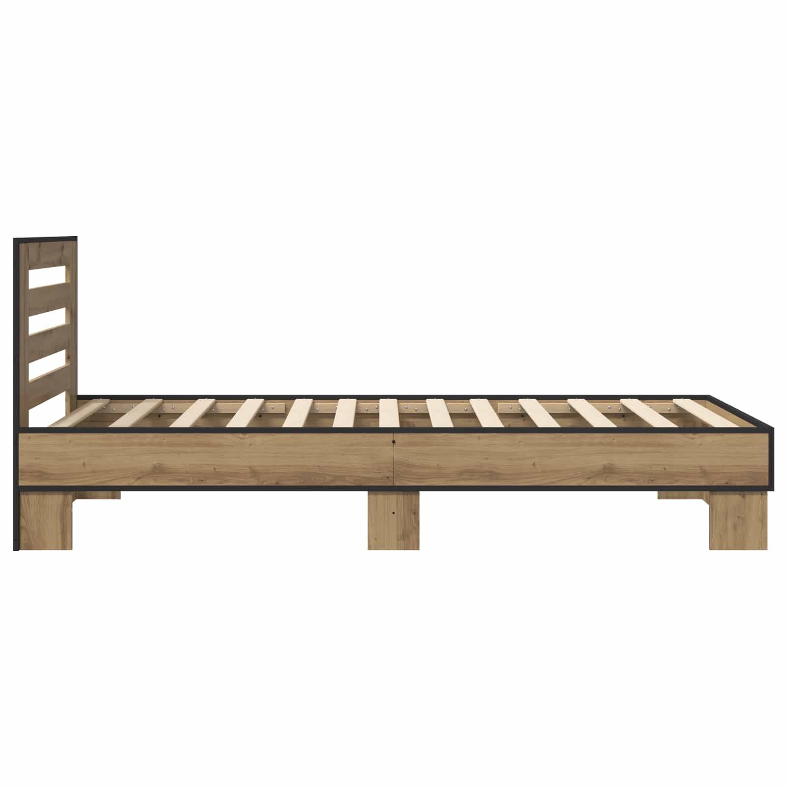 vidaXL Bettgestell mit Kopfteil Artisan-Eiche 80 x 200 cm
