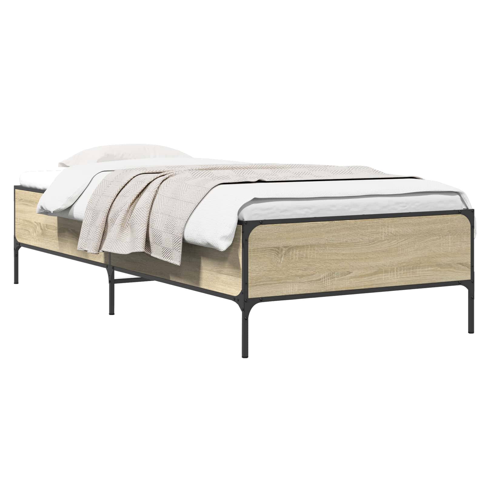 vidaXL Bettrahmen Sonoma-Eiche 80 x 200 cm Holzwerkstoff