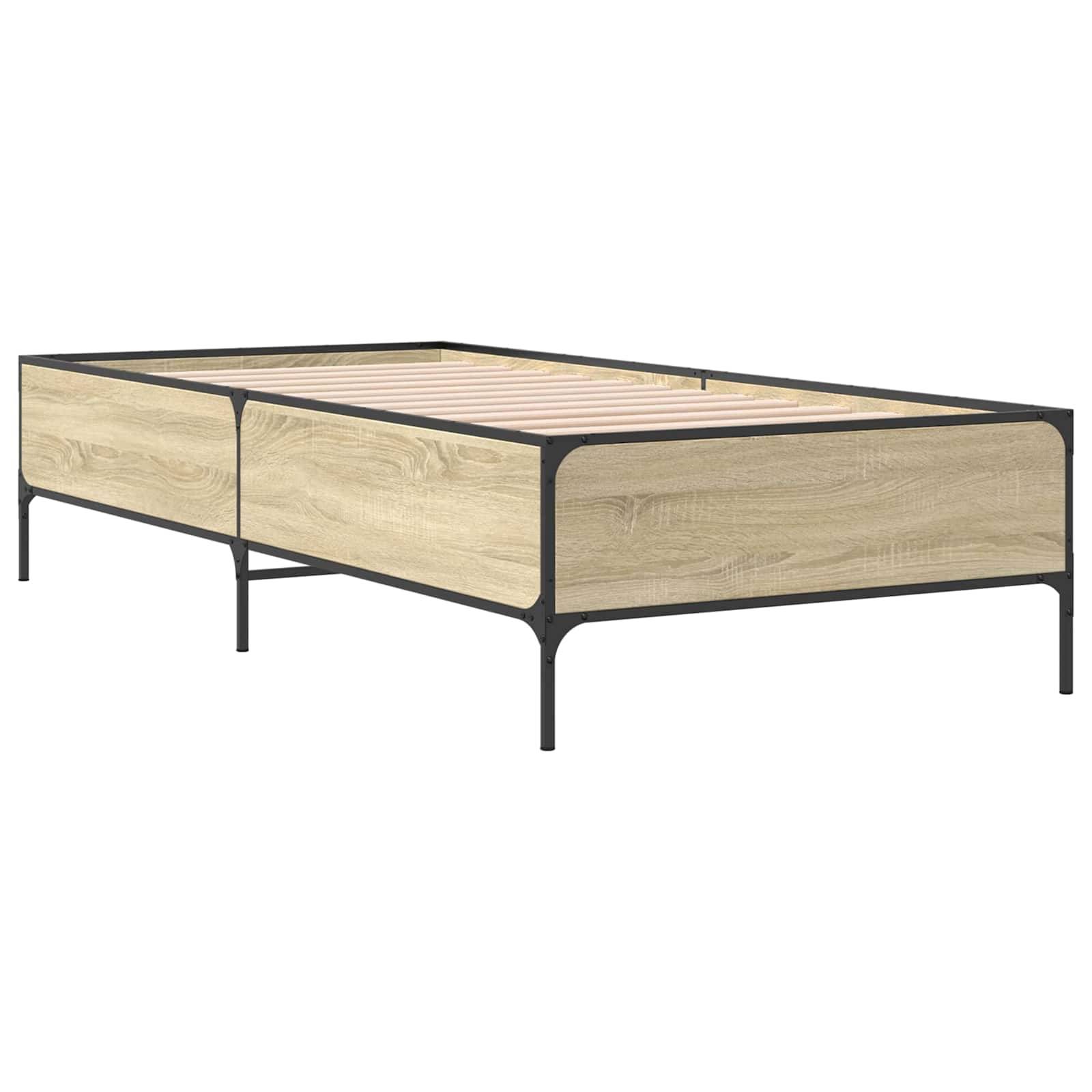 vidaXL Bettrahmen Sonoma-Eiche 80 x 200 cm Holzwerkstoff