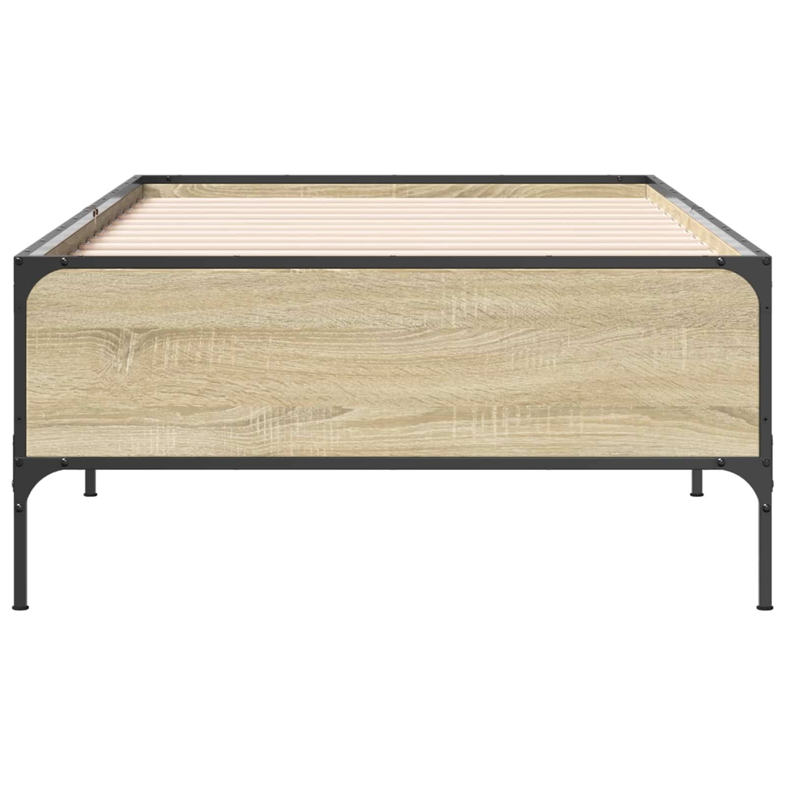 vidaXL Bettrahmen Sonoma-Eiche 80 x 200 cm Holzwerkstoff