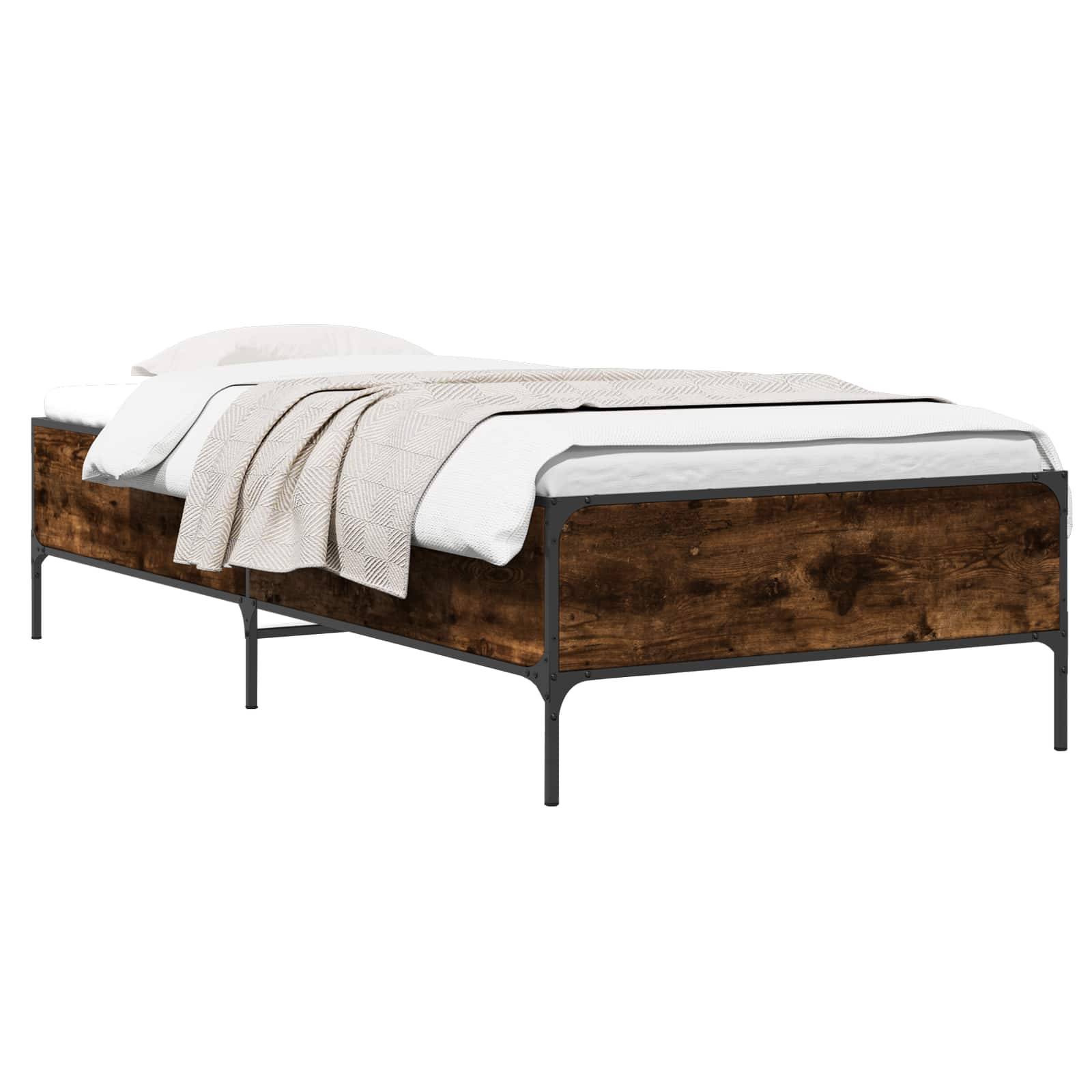 vidaXL Bettrahmen Raucharbe 80 x 200 cm Holzwerkstoff