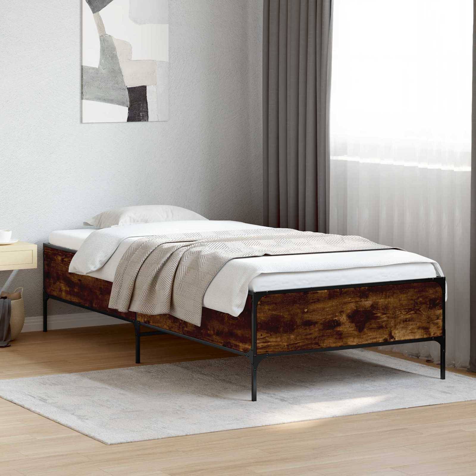 vidaXL Bettrahmen Raucharbe 80 x 200 cm Holzwerkstoff