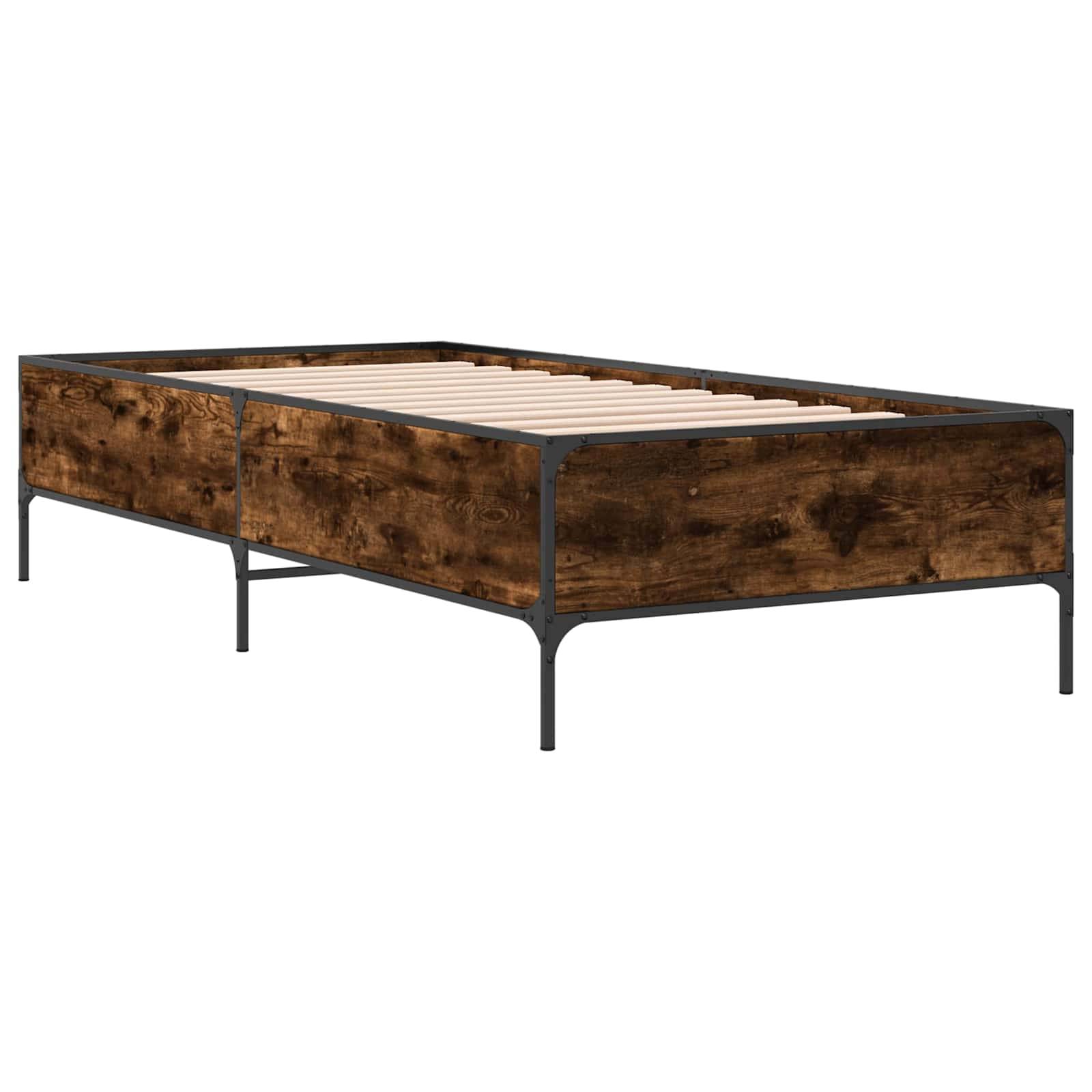 vidaXL Bettrahmen Raucharbe 80 x 200 cm Holzwerkstoff