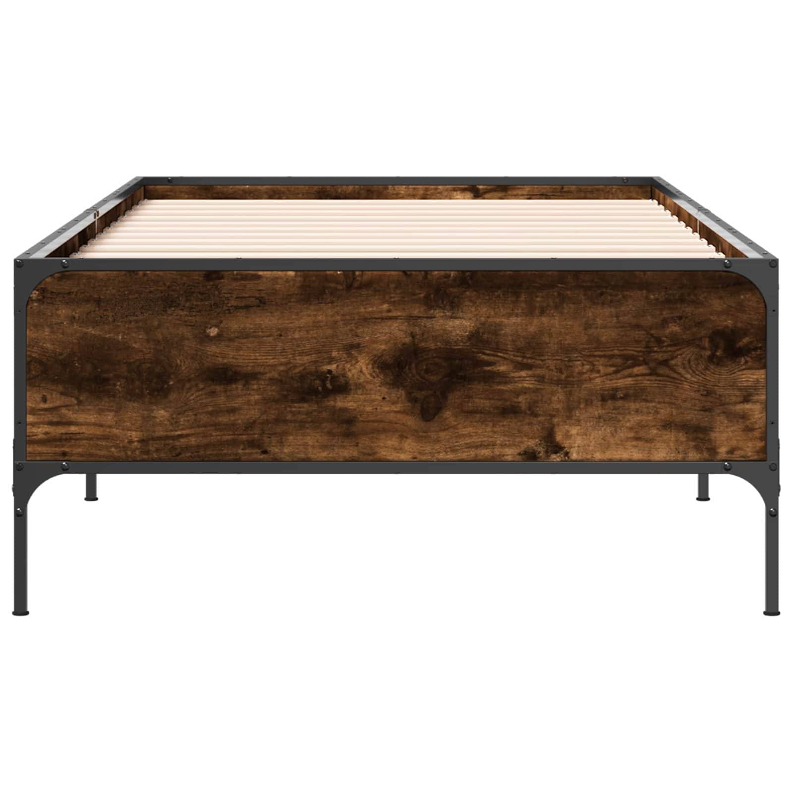 vidaXL Bettrahmen Raucharbe 80 x 200 cm Holzwerkstoff