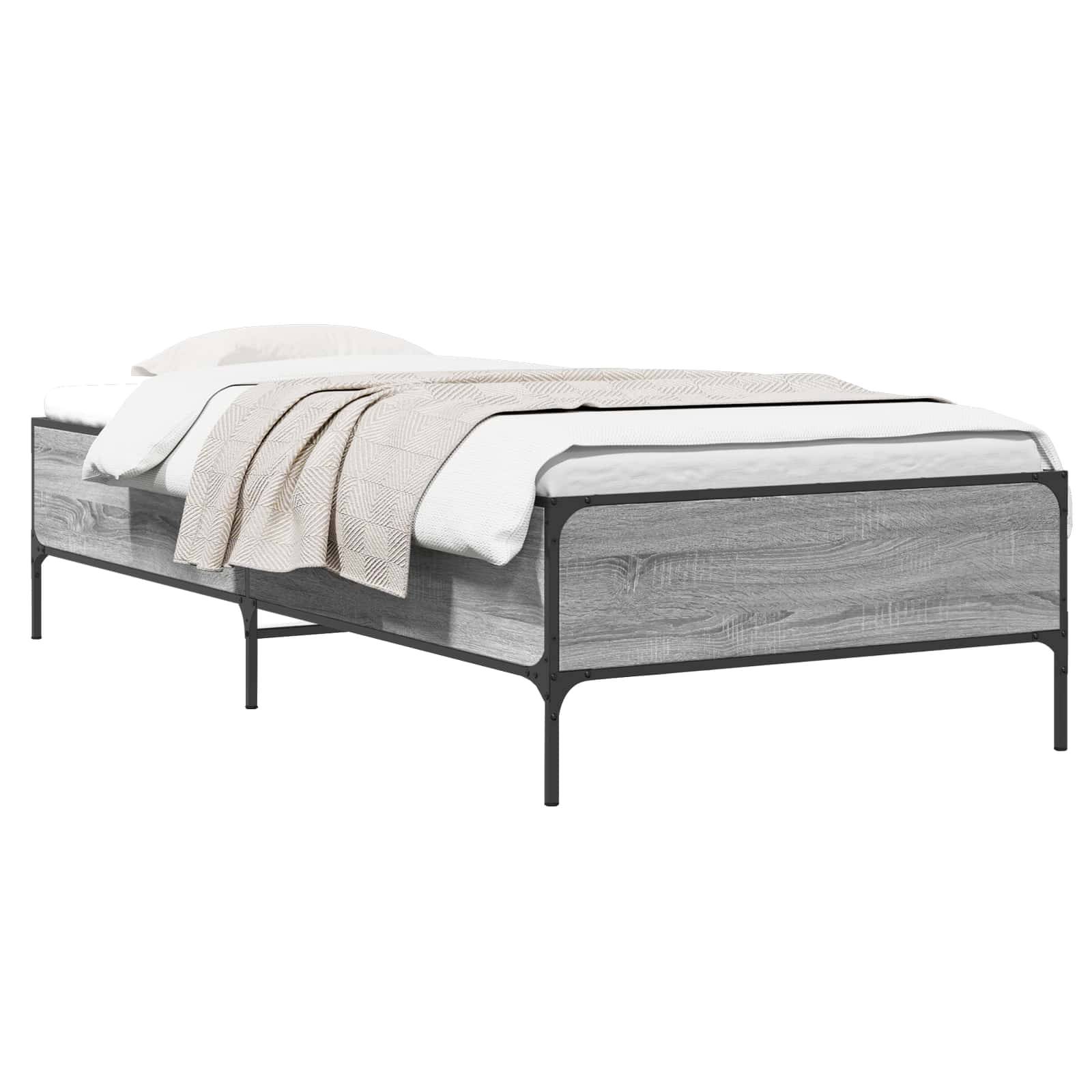 vidaXL Bettrahmen Grau Sonoma 80 x 200 cm Holzwerkstoff