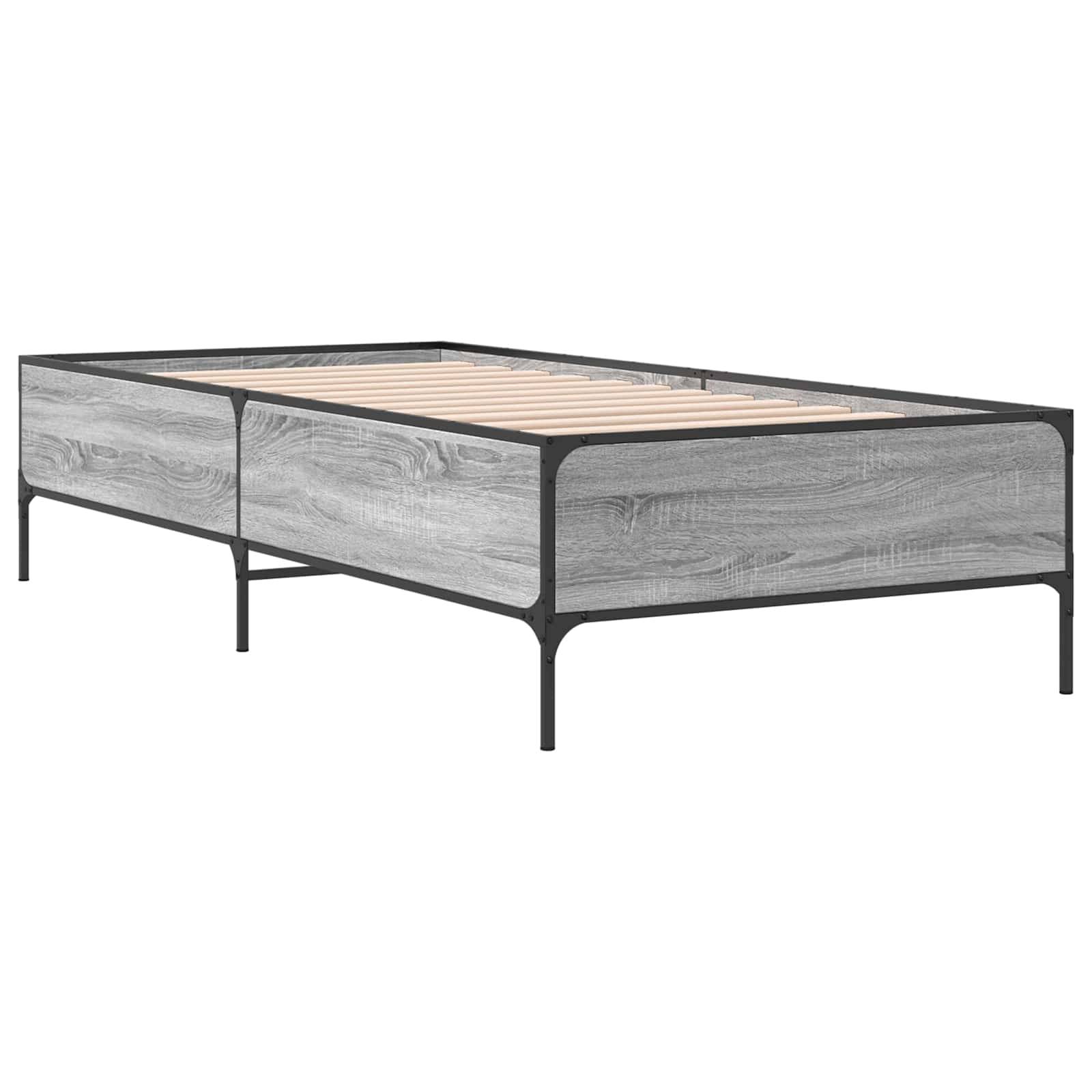vidaXL Bettrahmen Grau Sonoma 80 x 200 cm Holzwerkstoff
