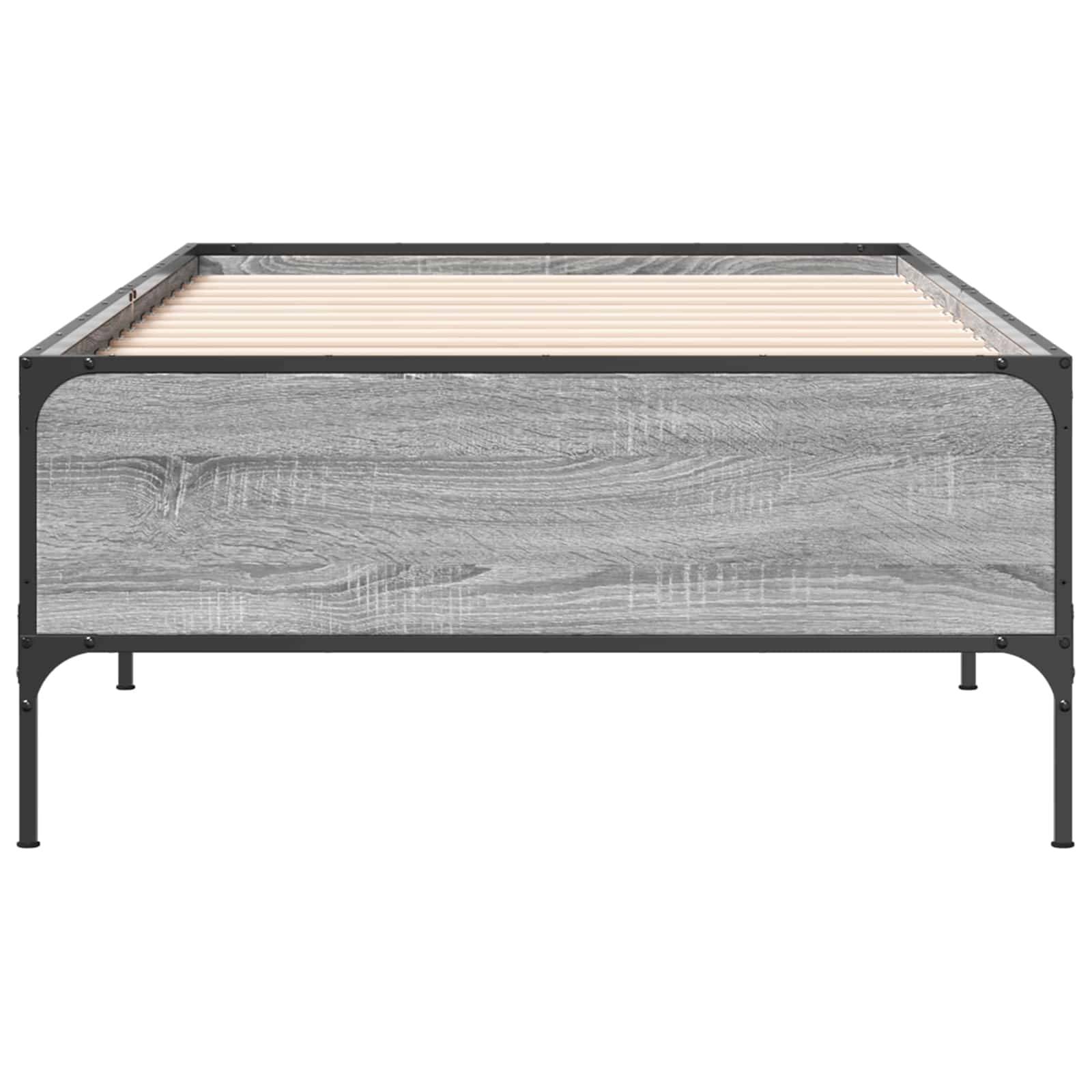 vidaXL Bettrahmen Grau Sonoma 80 x 200 cm Holzwerkstoff
