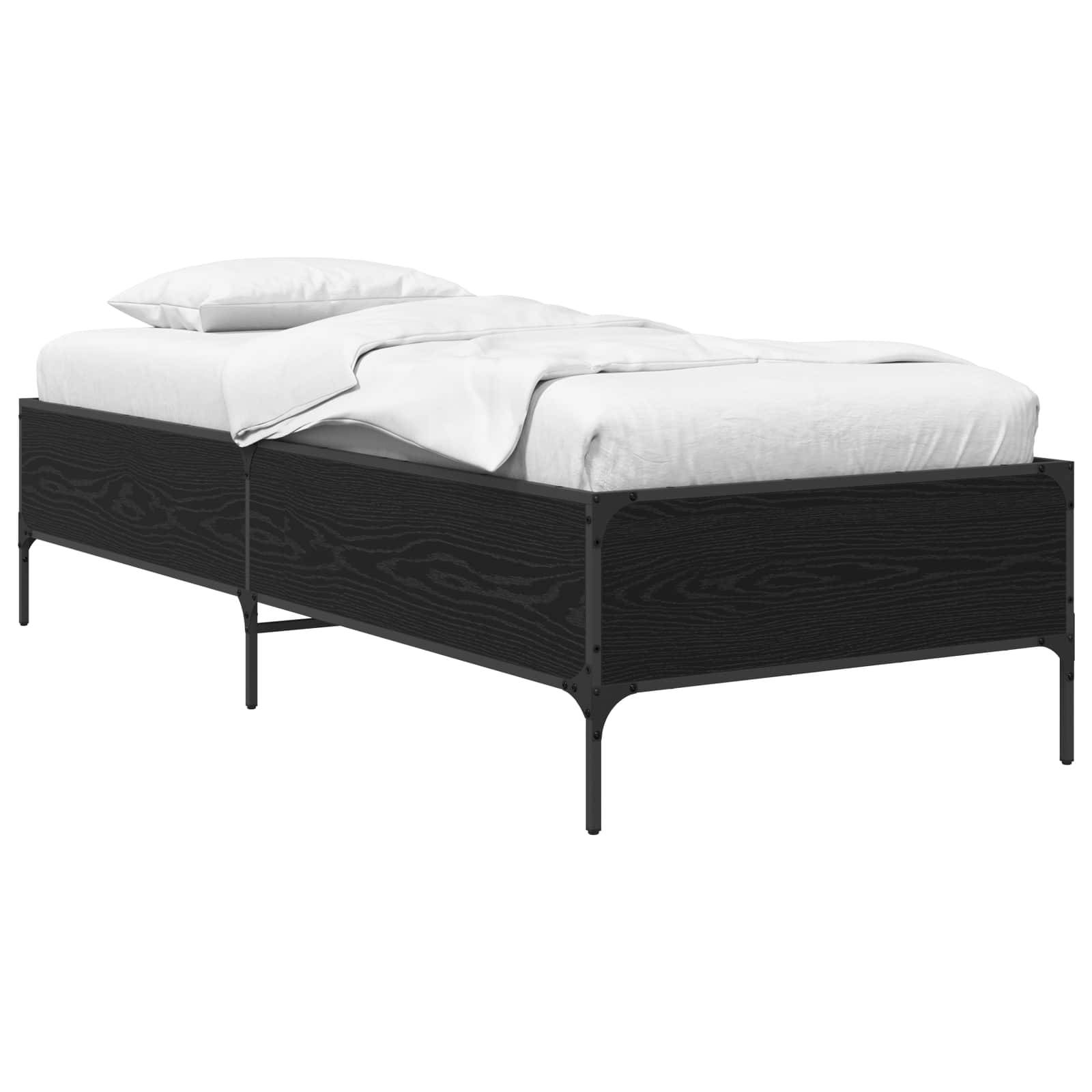 vidaXL Bettrahmen Schwarze Eiche 80 x 200 cm Holzwerkstoff
