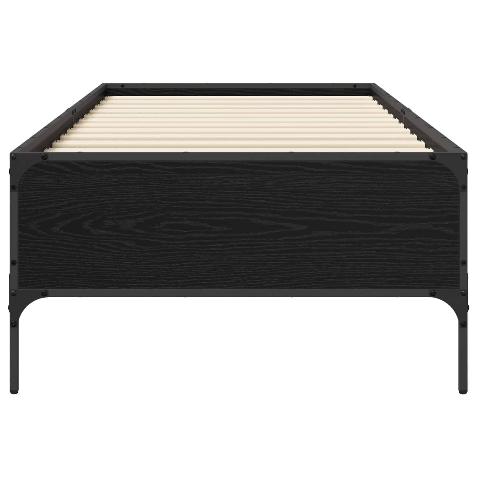 vidaXL Bettrahmen Schwarze Eiche 80 x 200 cm Holzwerkstoff