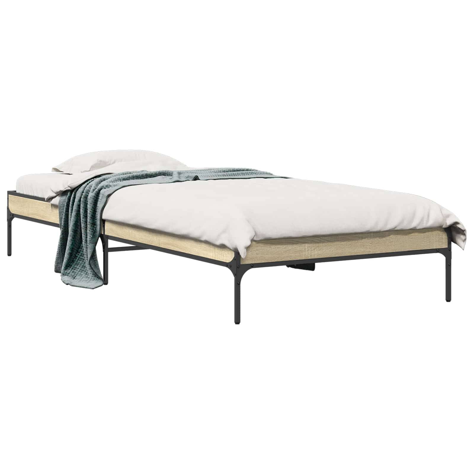 vidaXL Bettrahmen Sonoma-Eiche 80 x 200 cm Holzwerkstoff