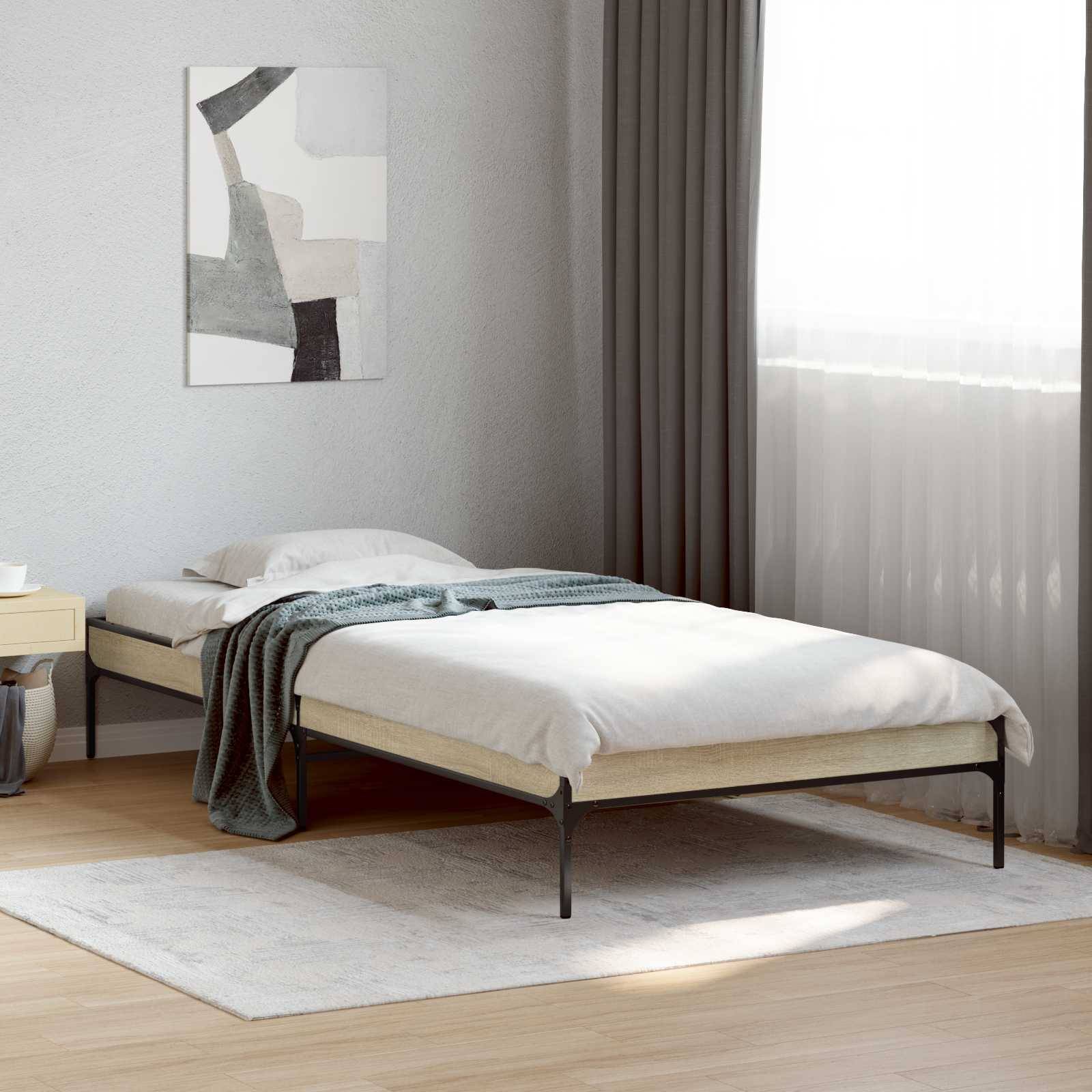 vidaXL Bettrahmen Sonoma-Eiche 80 x 200 cm Holzwerkstoff