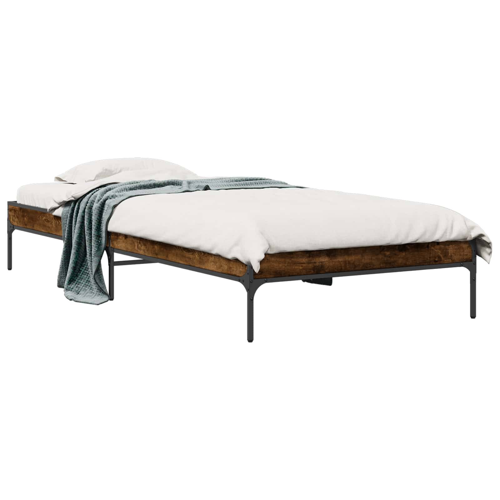 vidaXL Bettrahmen Raucharbe 80 x 200 cm Holzwerkstoff