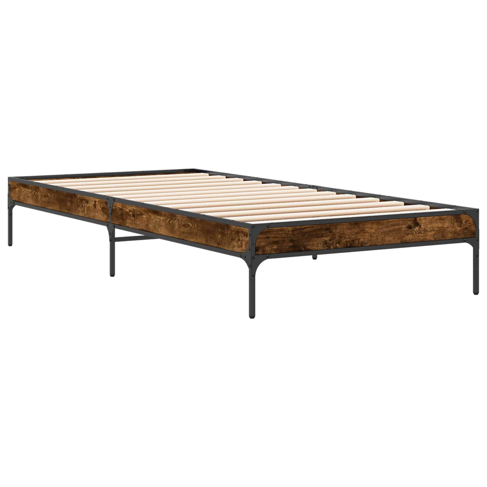 vidaXL Bettrahmen Raucharbe 80 x 200 cm Holzwerkstoff