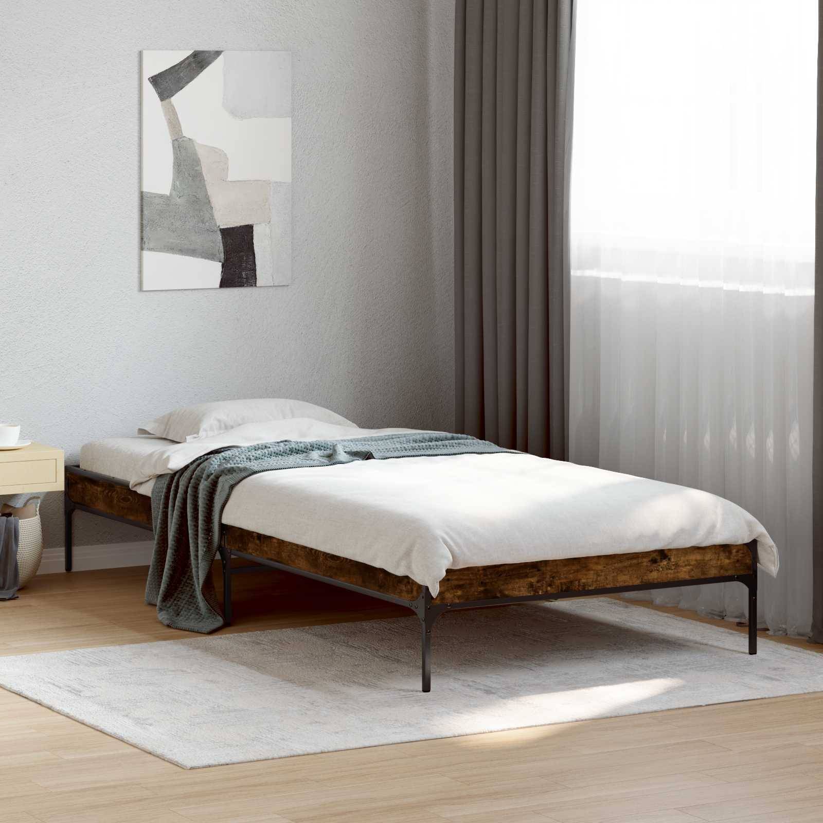 vidaXL Bettrahmen Raucharbe 80 x 200 cm Holzwerkstoff