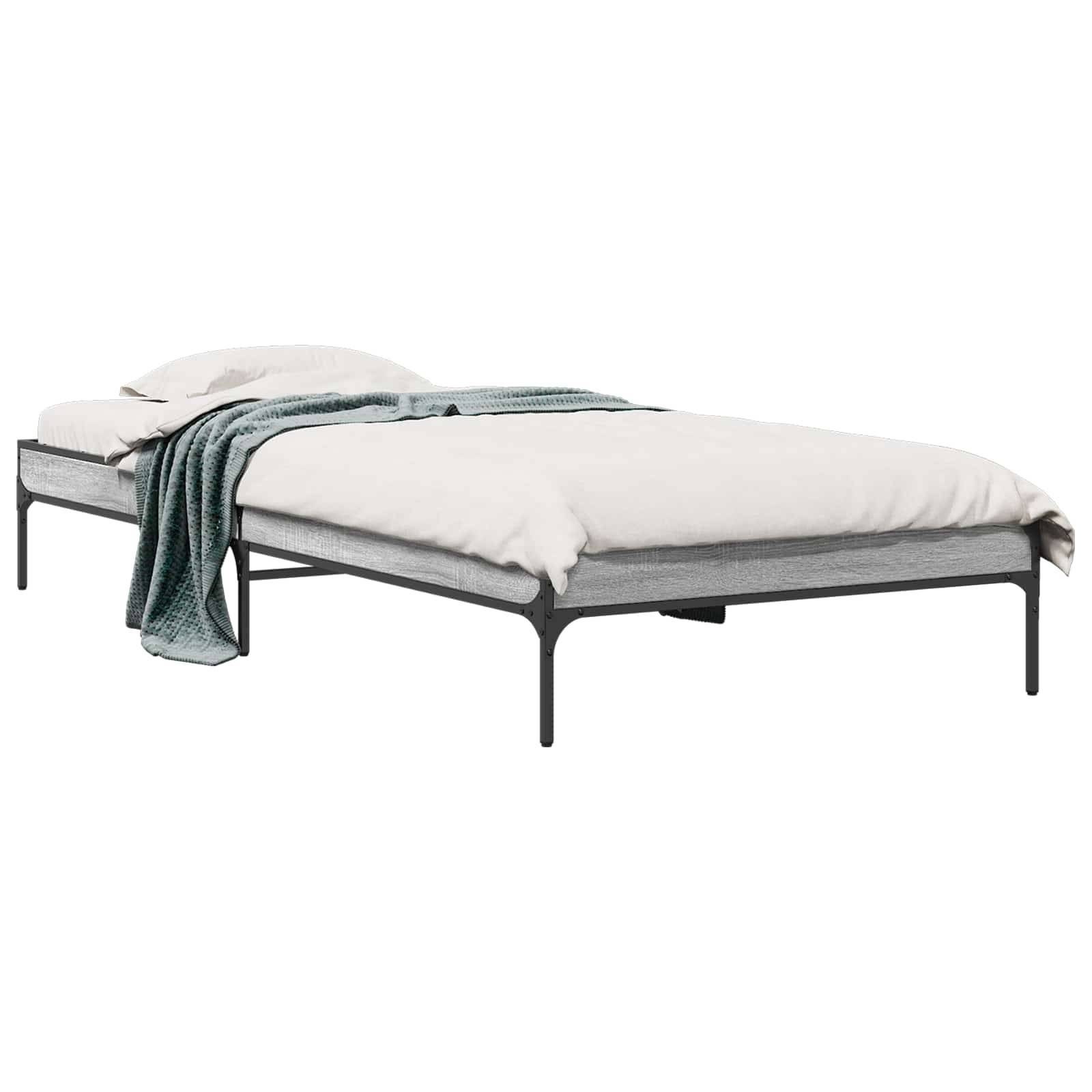 vidaXL Bettrahmen Grau Sonoma 80 x 200 cm Holzwerkstoff