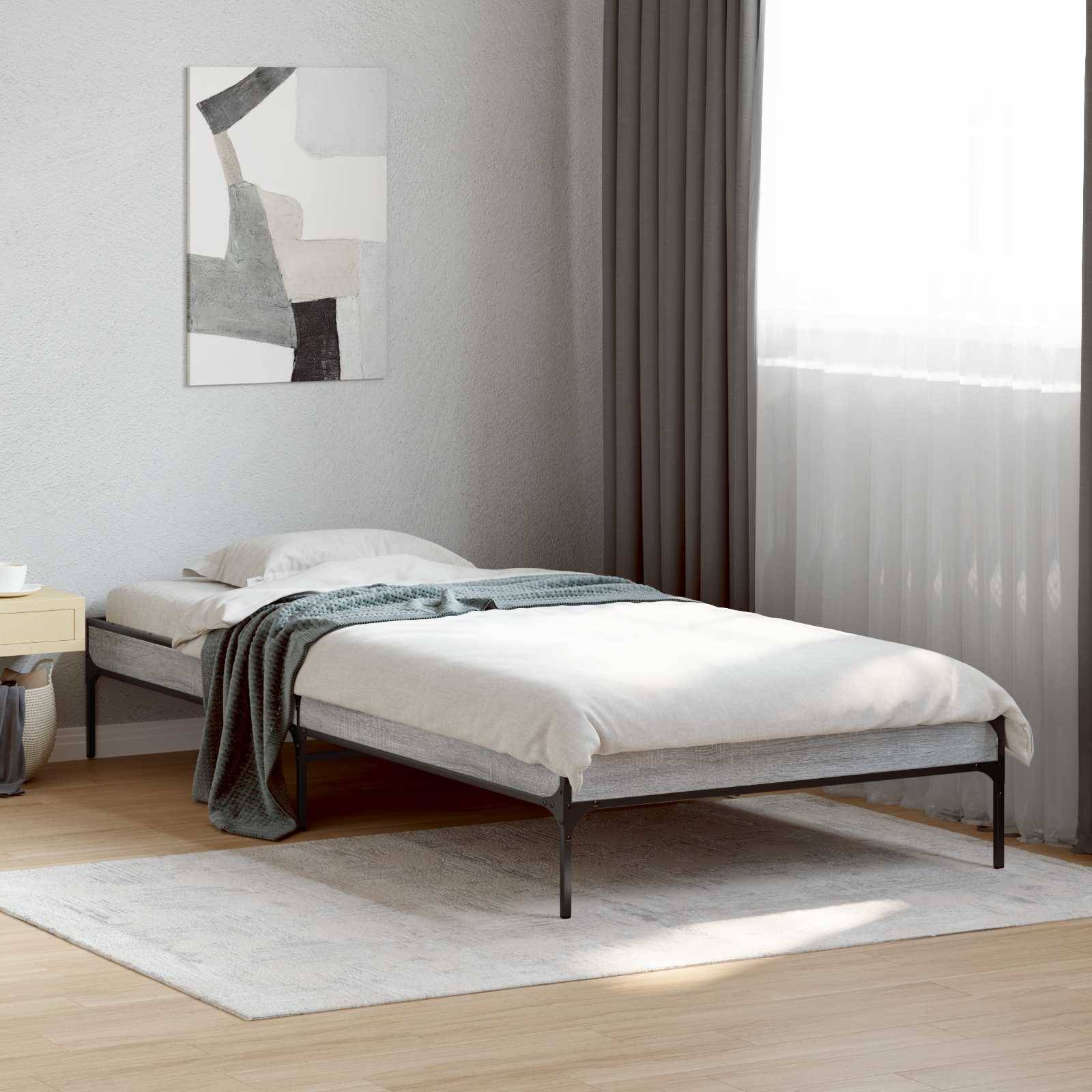 vidaXL Bettrahmen Grau Sonoma 80 x 200 cm Holzwerkstoff