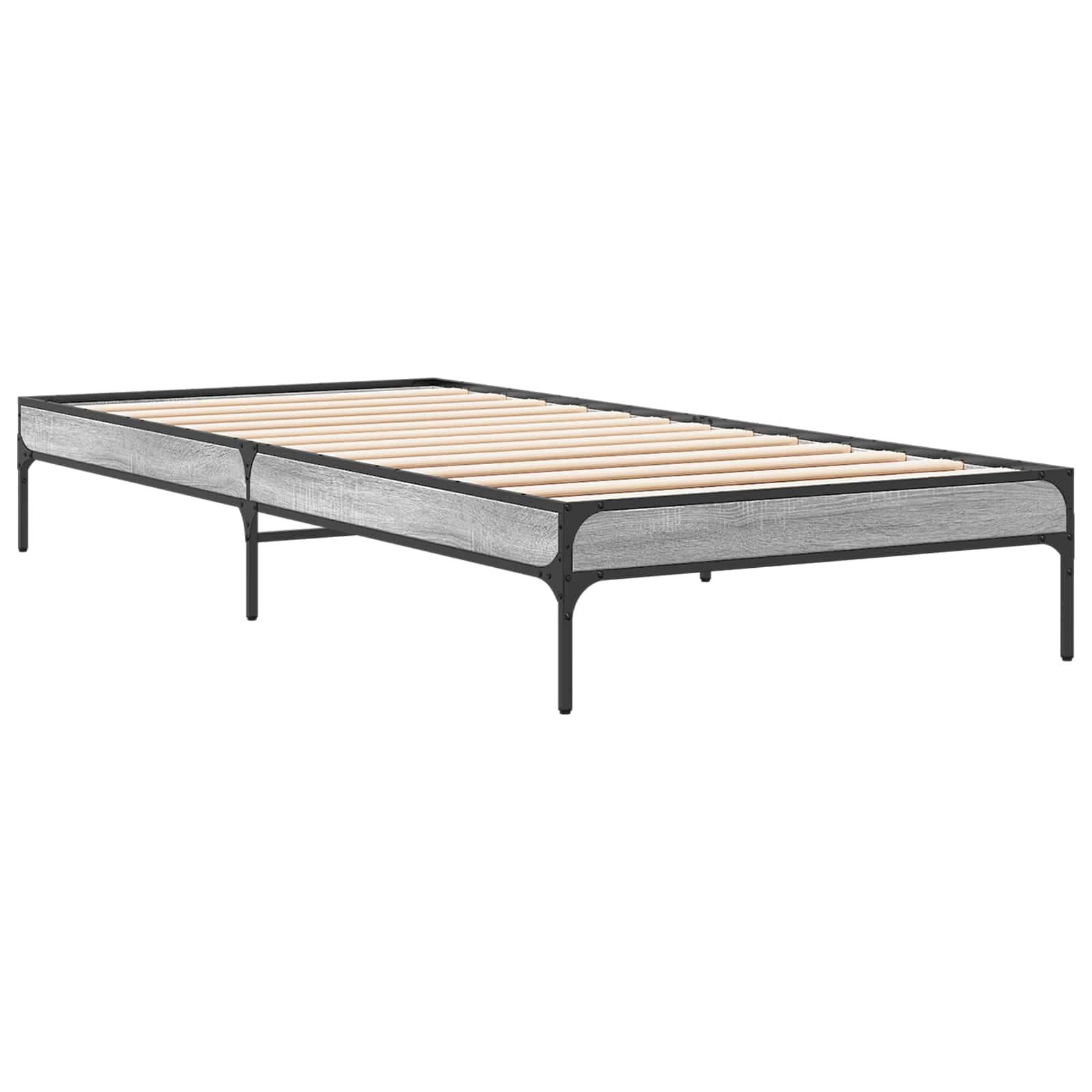 vidaXL Bettrahmen Grau Sonoma 80 x 200 cm Holzwerkstoff