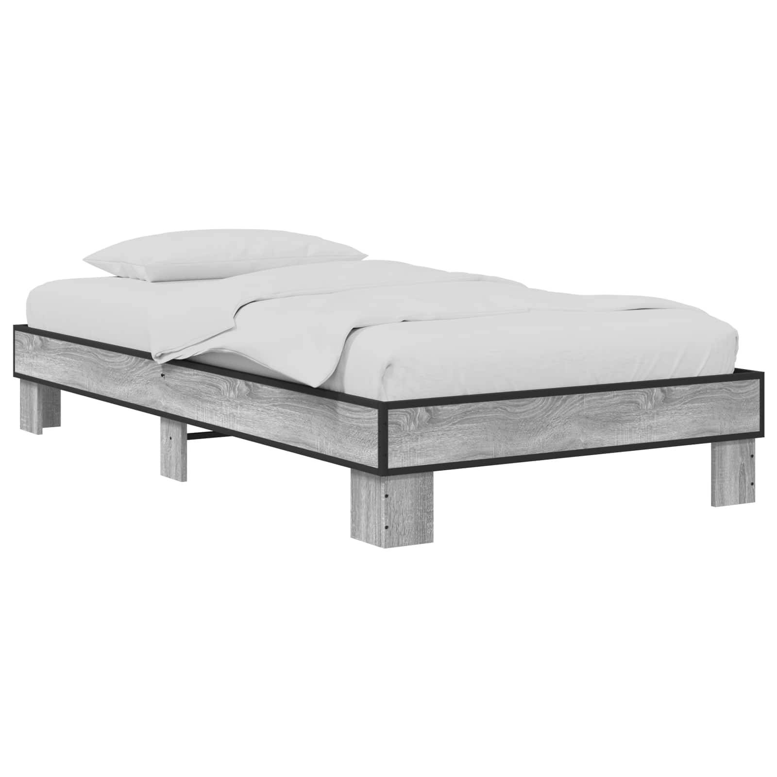 vidaXL Bettrahmen Grau Sonoma 80 x 200 cm Holzwerkstoff