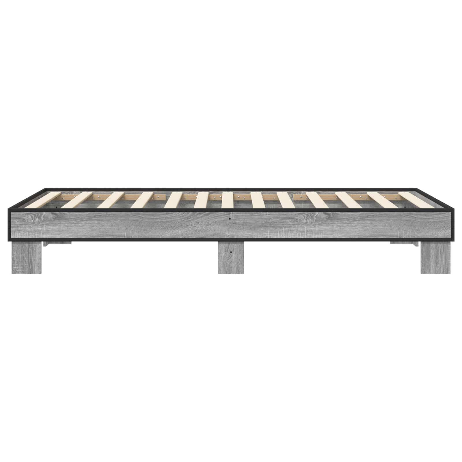 vidaXL Bettrahmen Grau Sonoma 80 x 200 cm Holzwerkstoff