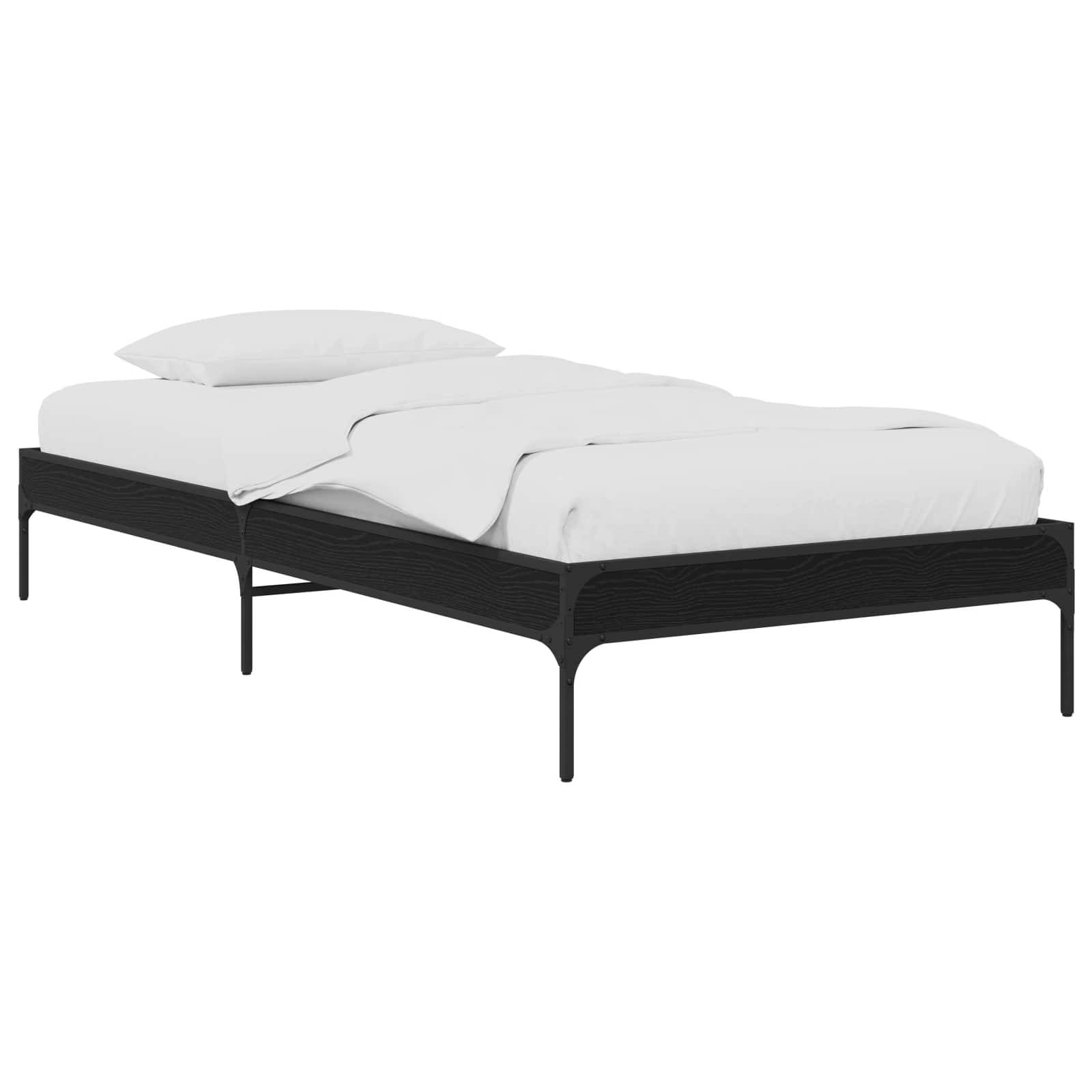 vidaXL Bettrahmen Schwarze Eiche 80 x 200 cm Holzwerkstoff