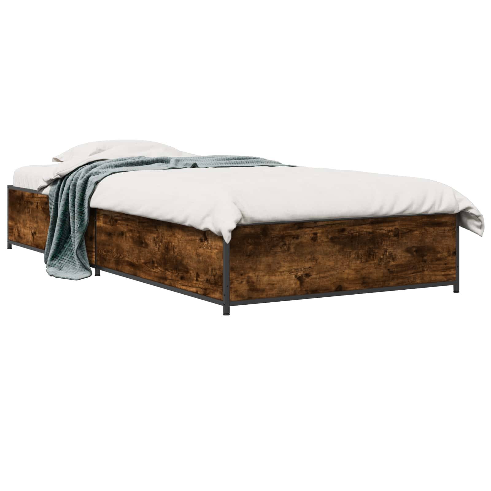 vidaXL Bettrahmen Geräucherte Eiche 80 x 200 cm Holzwerkstoff