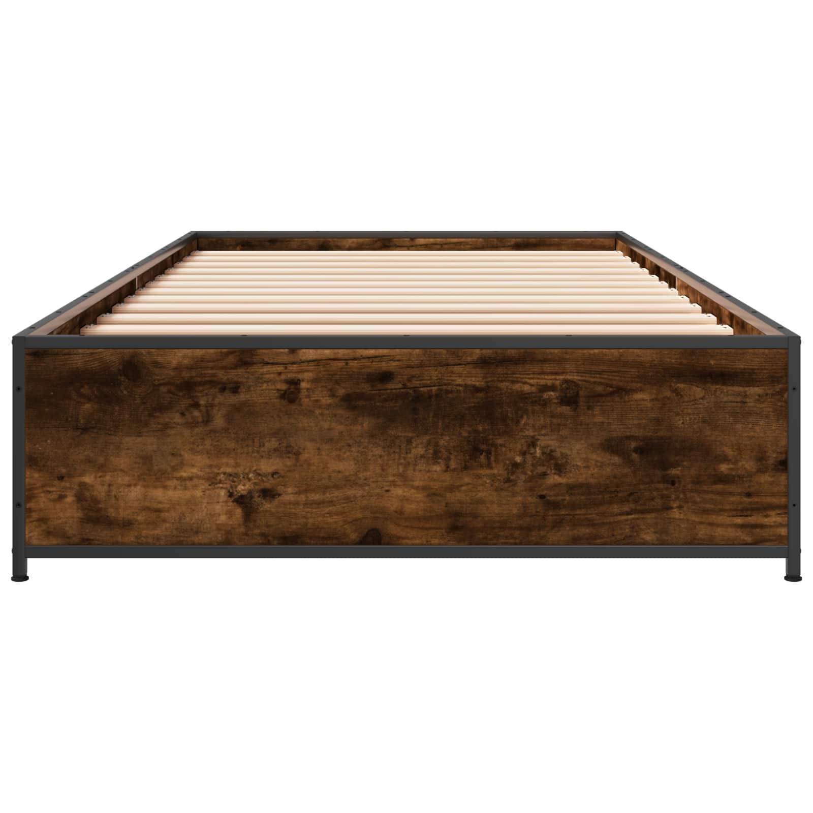 vidaXL Bettrahmen Geräucherte Eiche 80 x 200 cm Holzwerkstoff