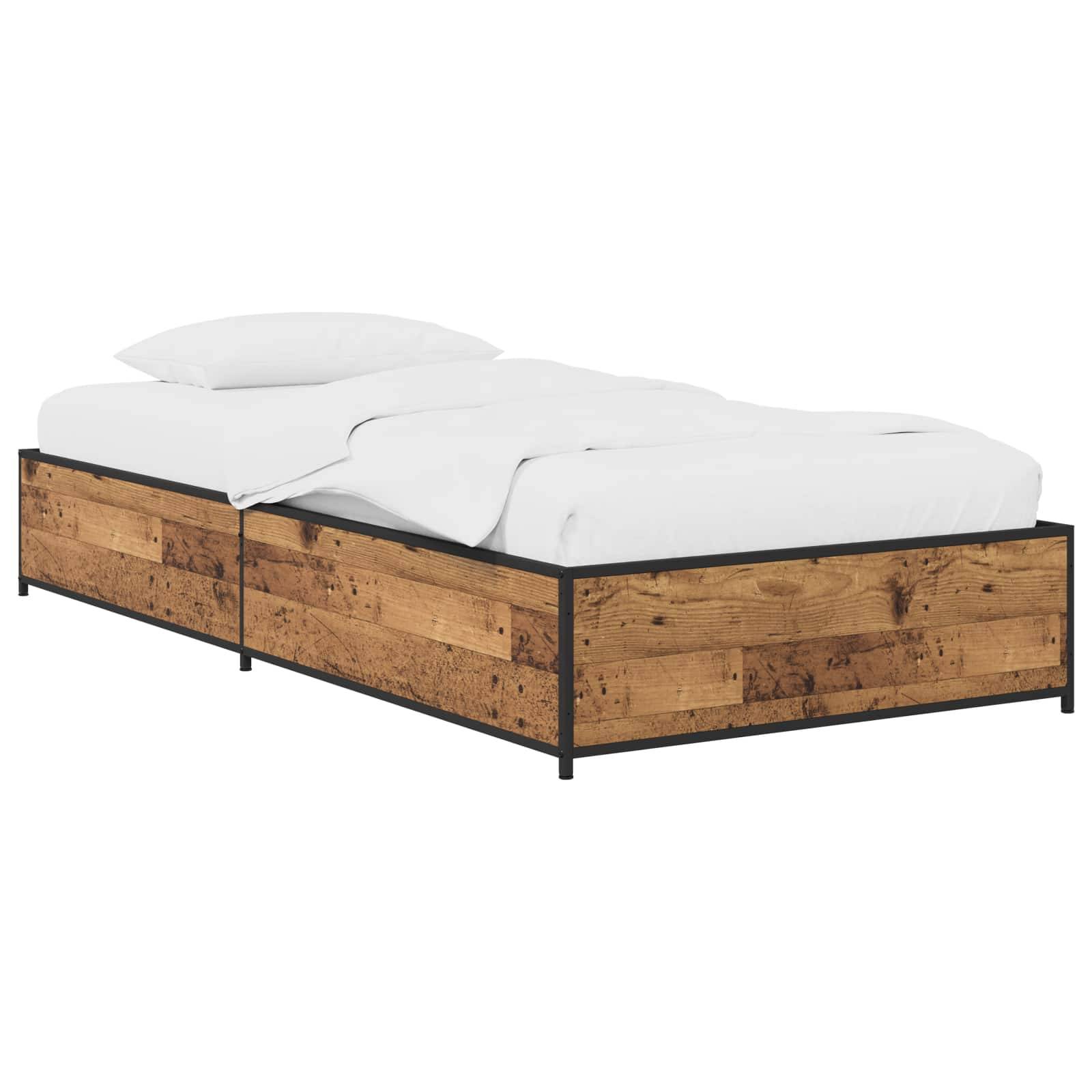 vidaXL Bettrahmen Altholz 80 x 200 cm Holzwerkstoff