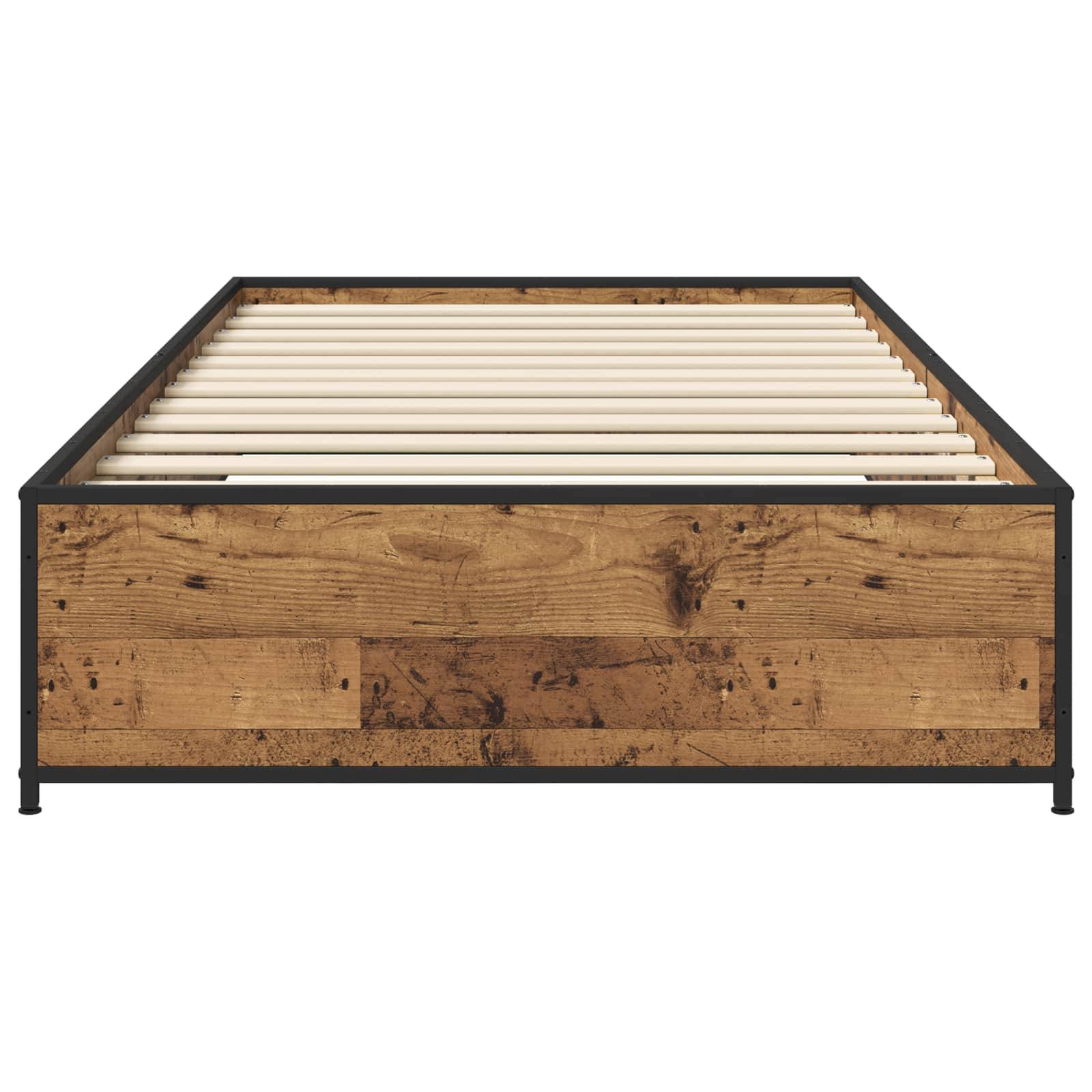 vidaXL Bettrahmen Altholz 80 x 200 cm Holzwerkstoff