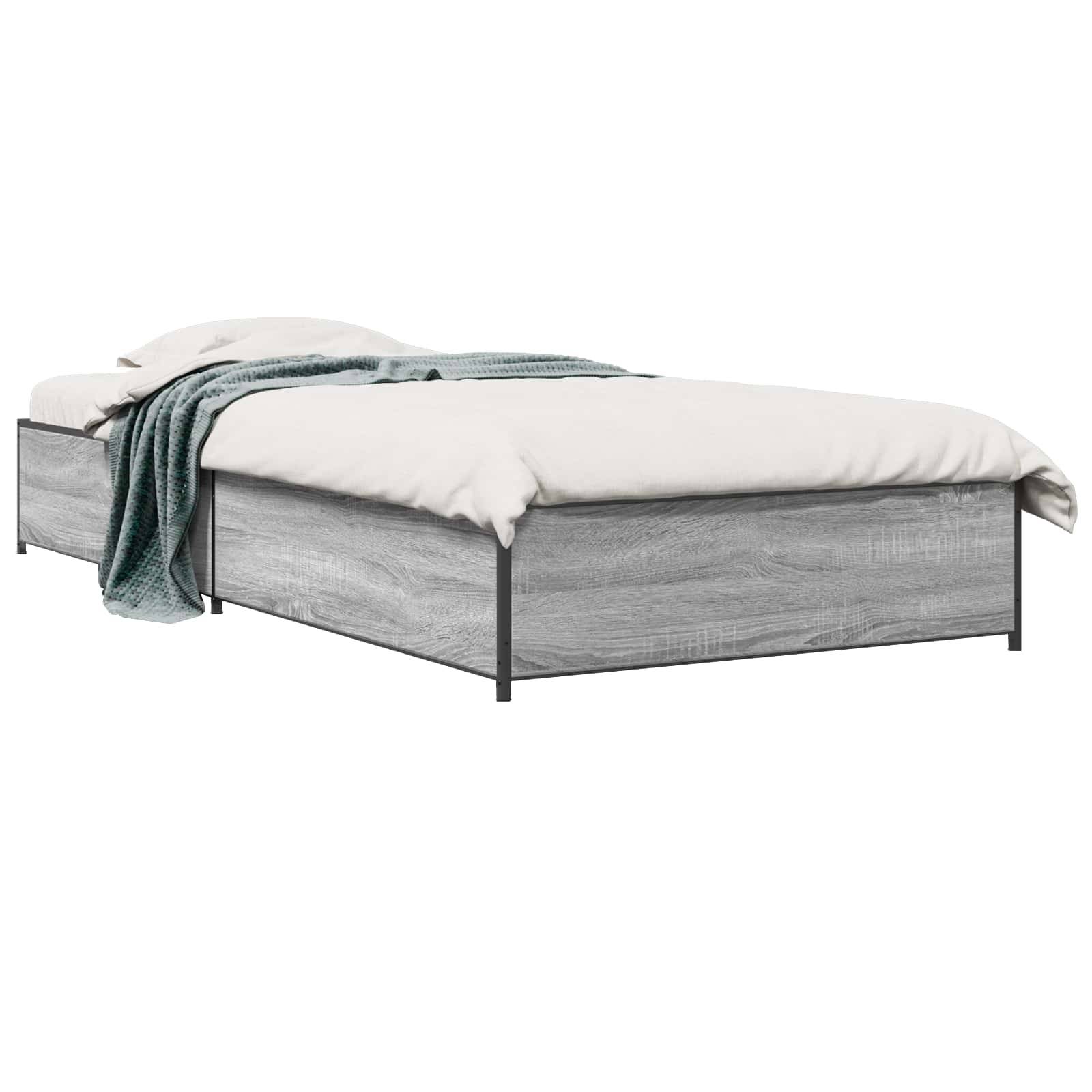 vidaXL Bettrahmen Grau Sonoma 80 x 200 cm Holzwerkstoff