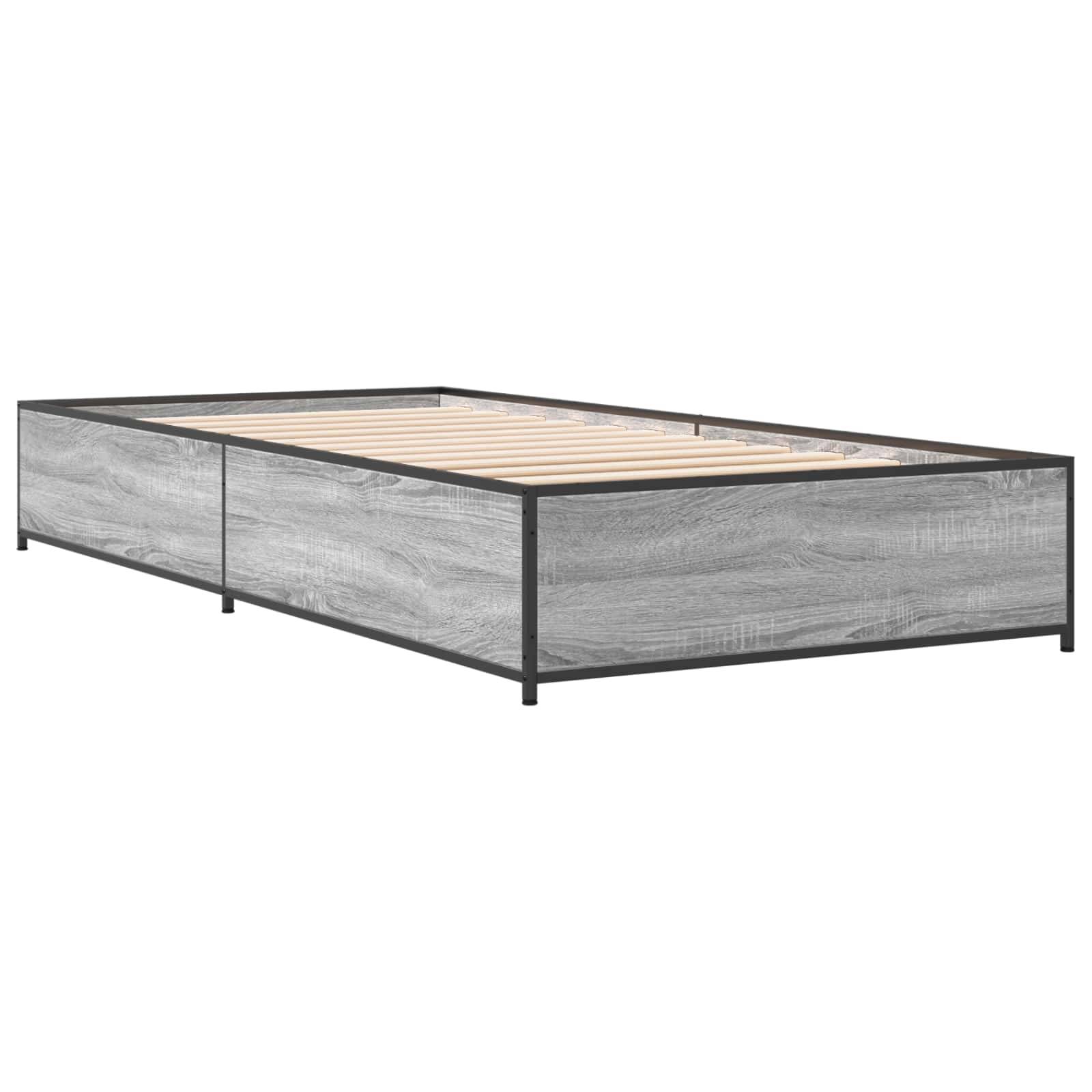 vidaXL Bettrahmen Grau Sonoma 80 x 200 cm Holzwerkstoff