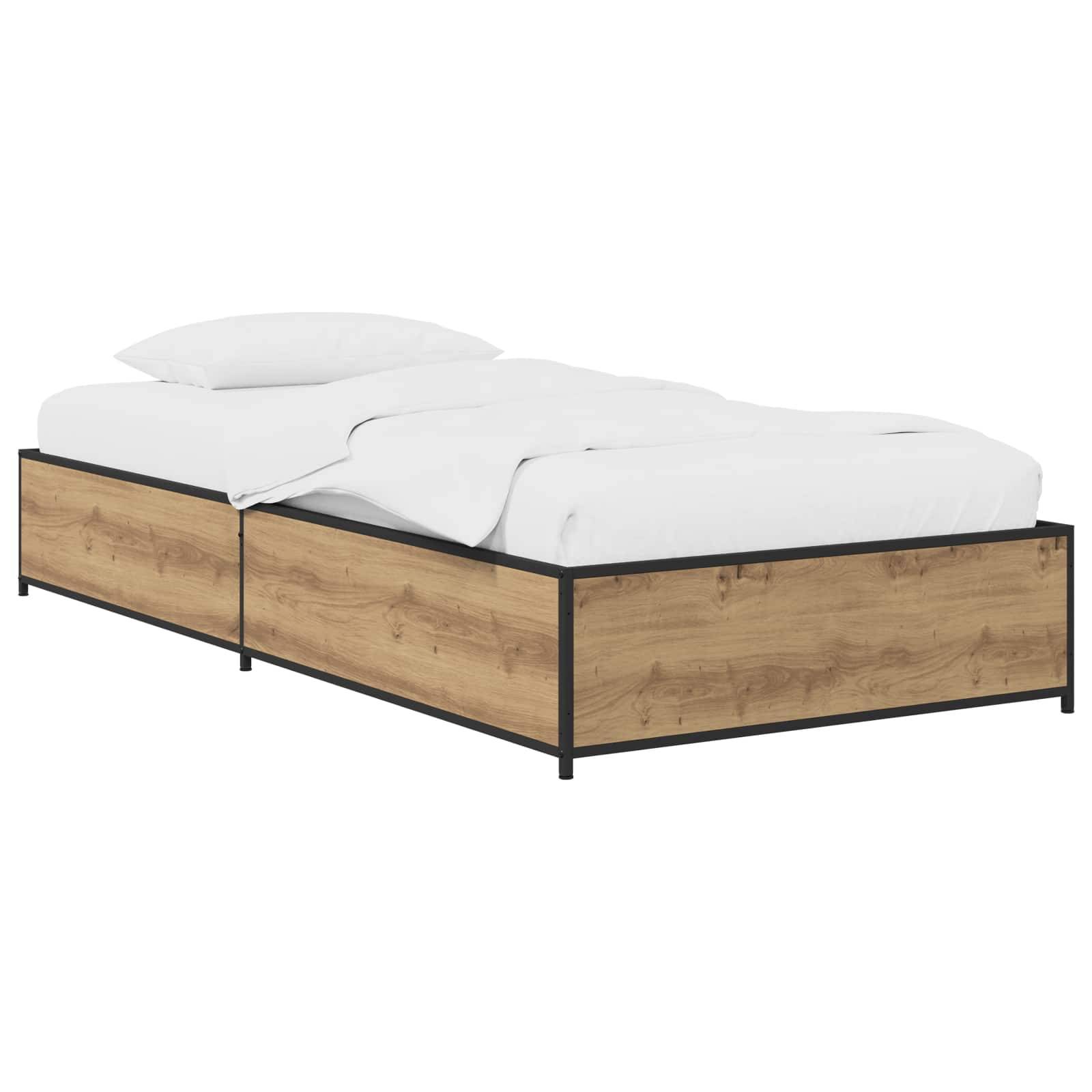 vidaXL Bettrahmen Artisan-Eiche 80 x 200 cm Holzwerkstoff