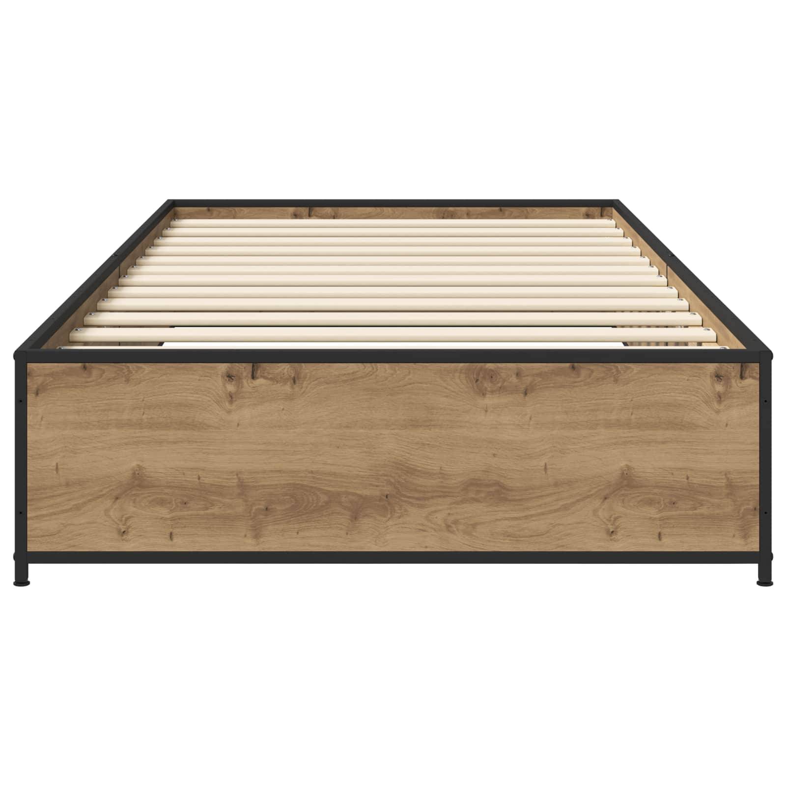 vidaXL Bettrahmen Artisan-Eiche 80 x 200 cm Holzwerkstoff