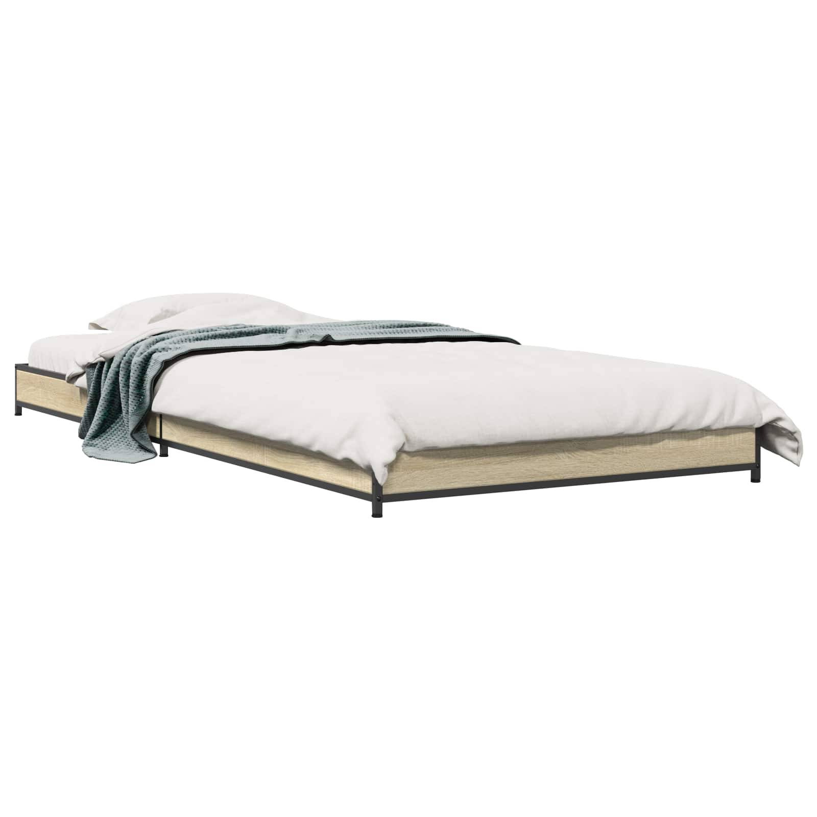 vidaXL Bettrahmen Sonoma-Eiche 80 x 200 cm Holzwerkstoff