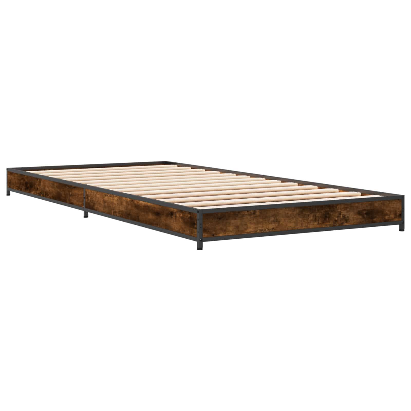 vidaXL Bettrahmen Geräucherte Eiche 80 x 200 cm Holzwerkstoff