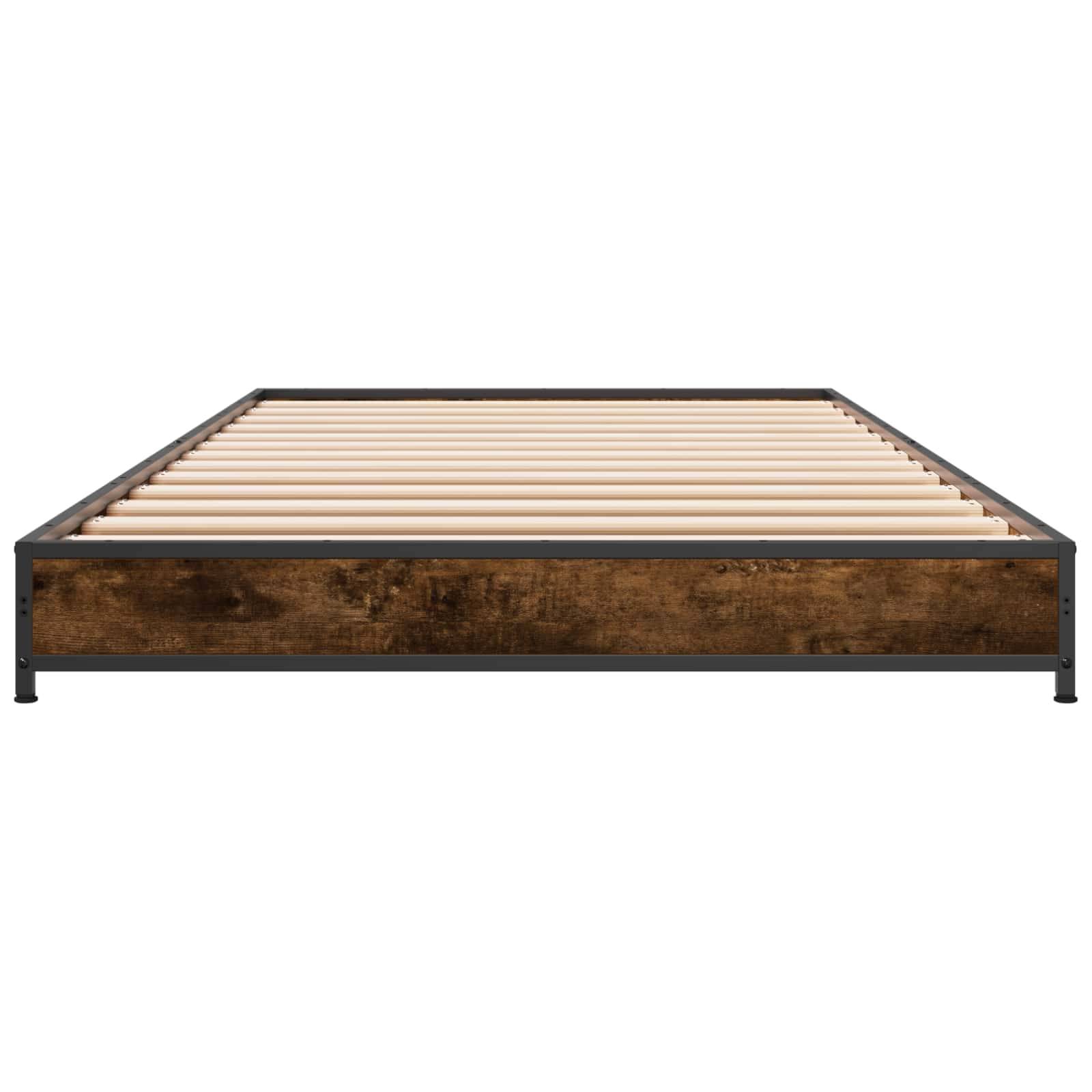 vidaXL Bettrahmen Geräucherte Eiche 80 x 200 cm Holzwerkstoff