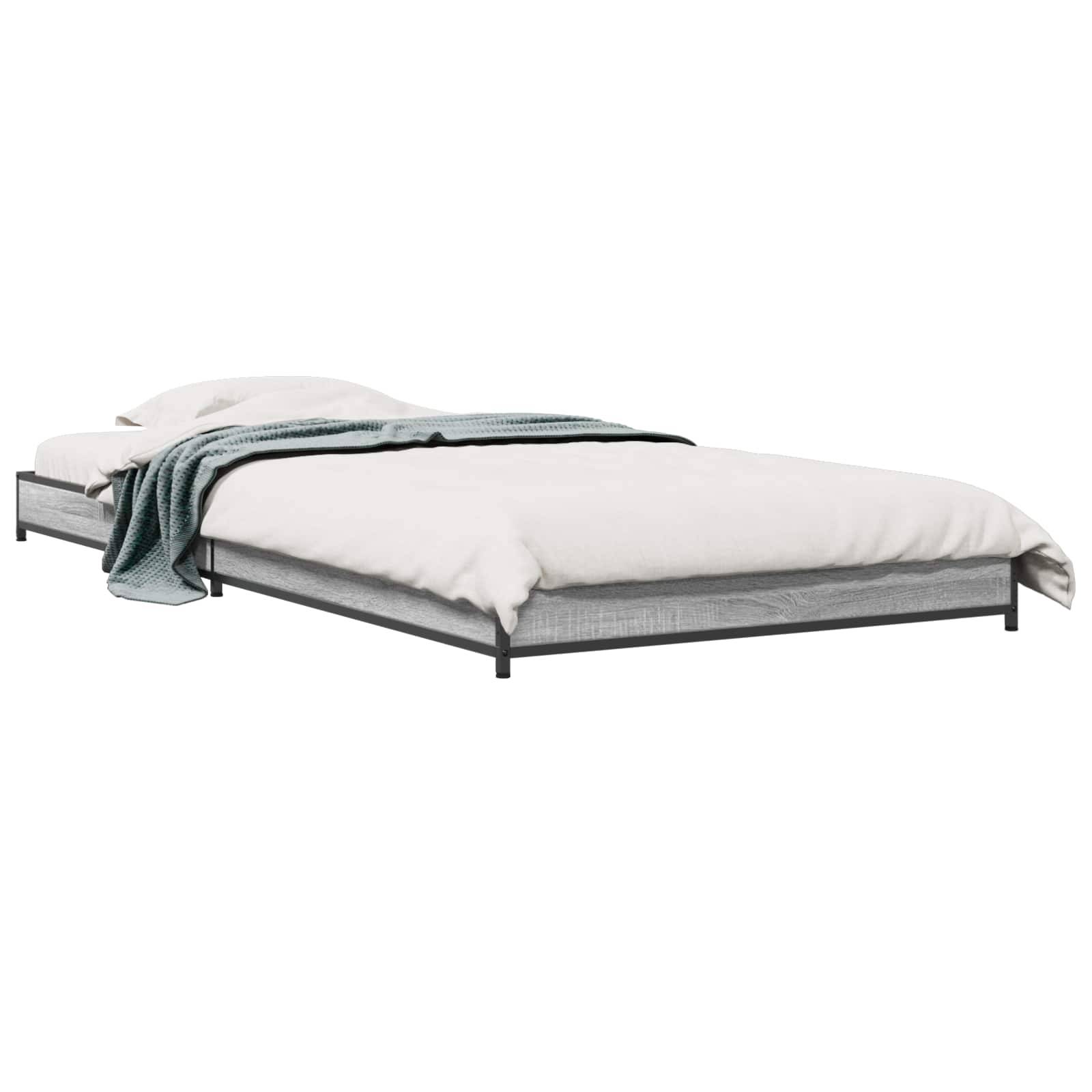vidaXL Bettrahmen Grau Sonoma 80 x 200 cm Holzwerkstoff