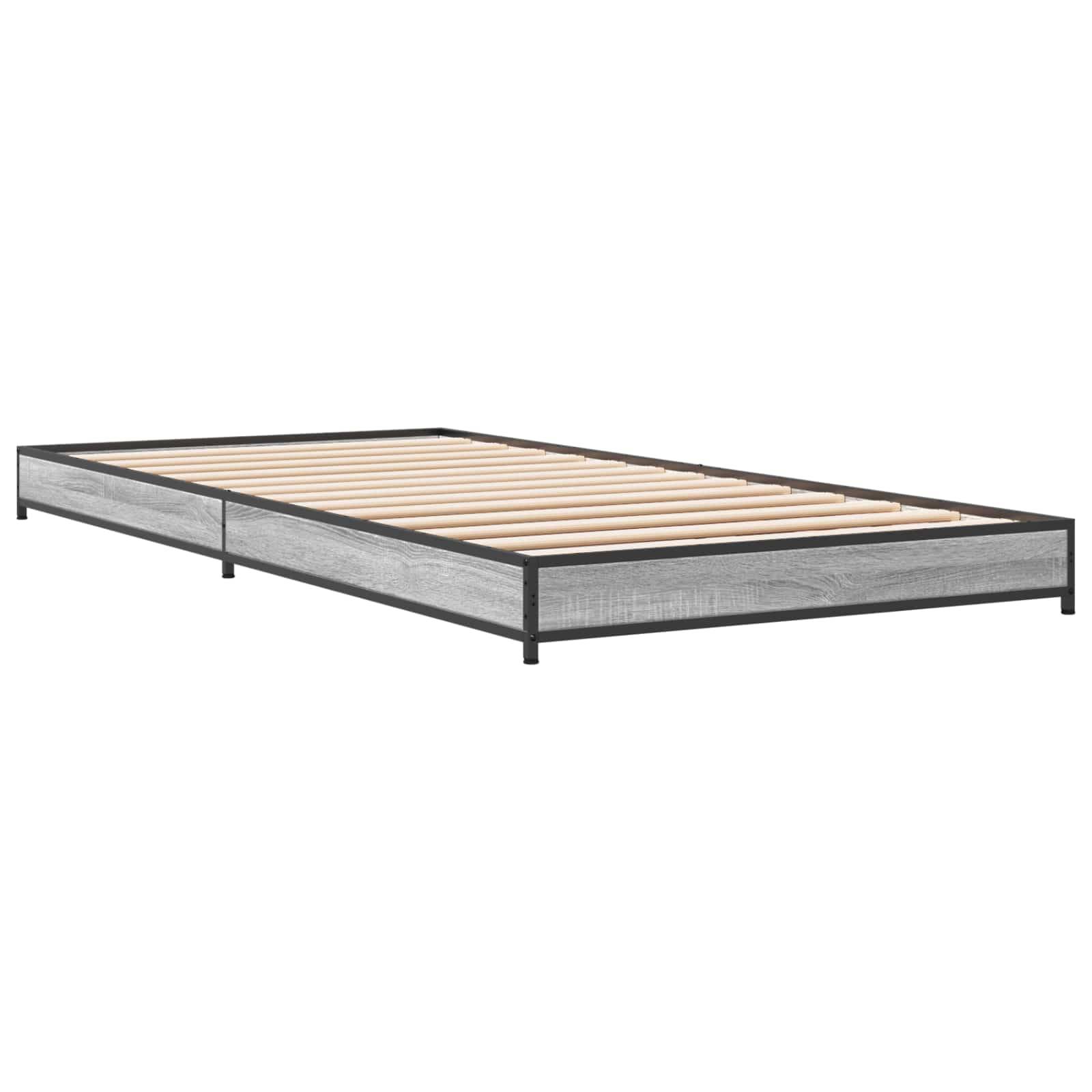 vidaXL Bettrahmen Grau Sonoma 80 x 200 cm Holzwerkstoff