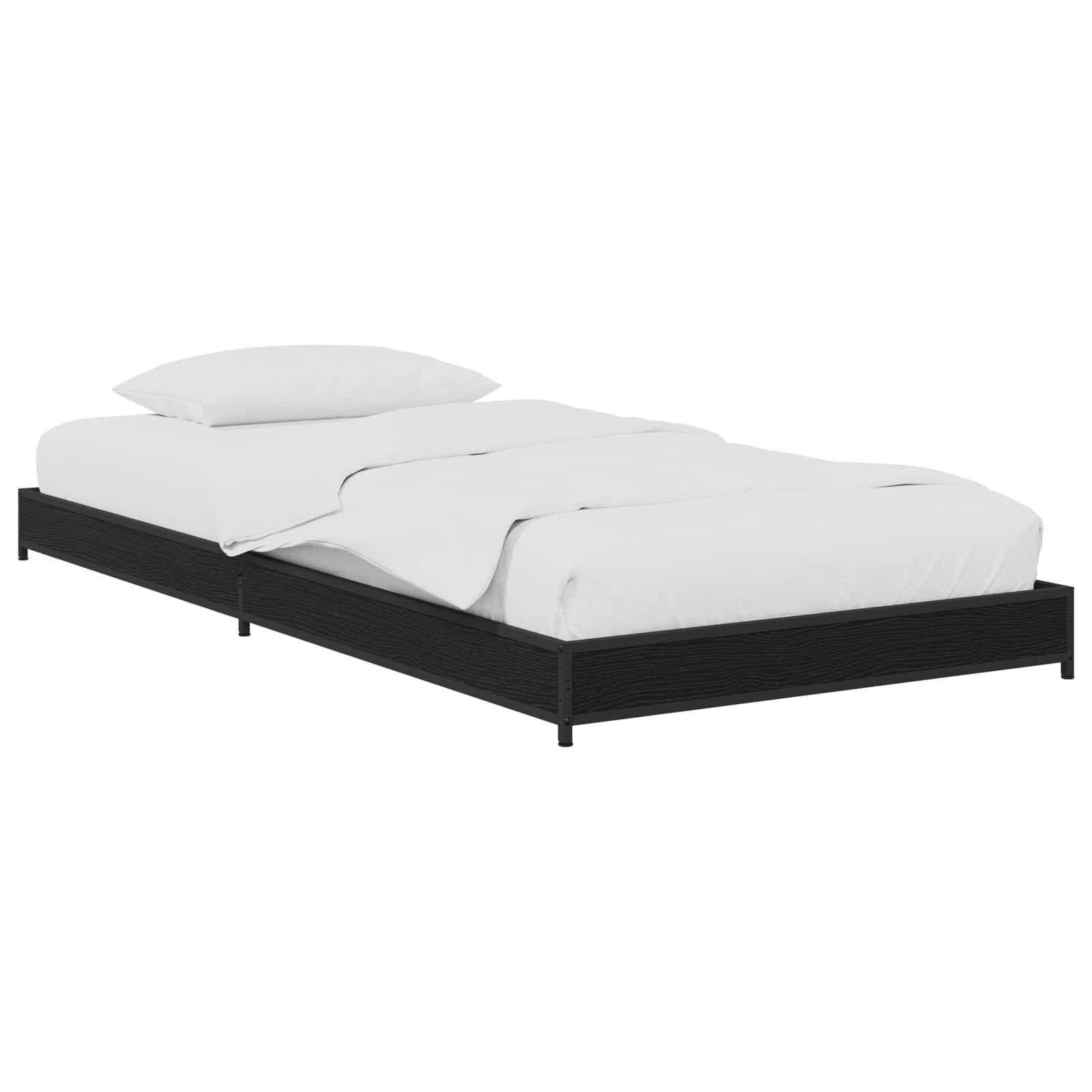 vidaXL Bettrahmen Schwarze Eiche 80 x 200 cm Holzwerkstoff