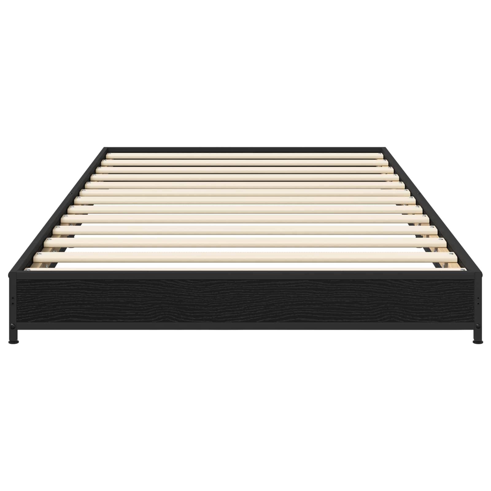 vidaXL Bettrahmen Schwarze Eiche 80 x 200 cm Holzwerkstoff